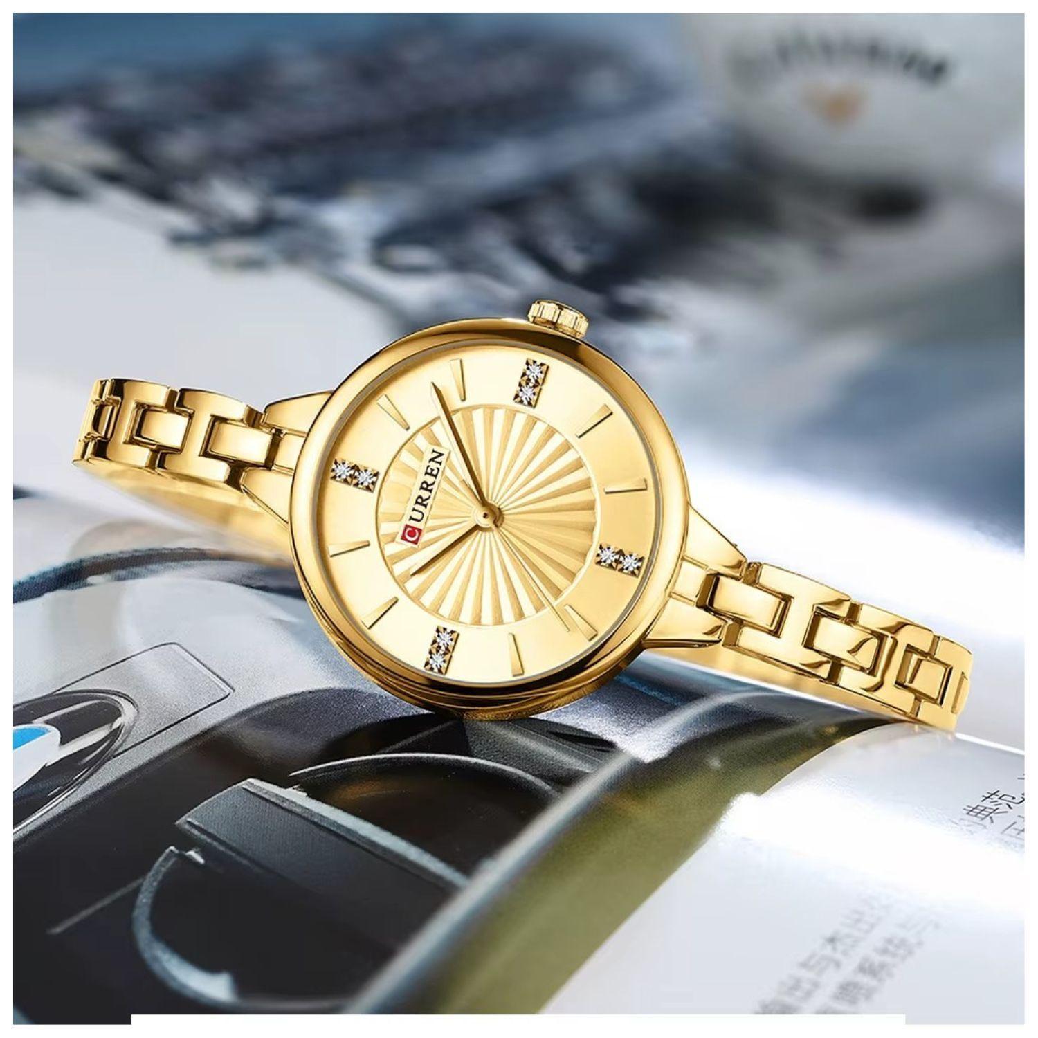Reloj mujer Curren cuarzo análogo lujo tecnología japonesa-2