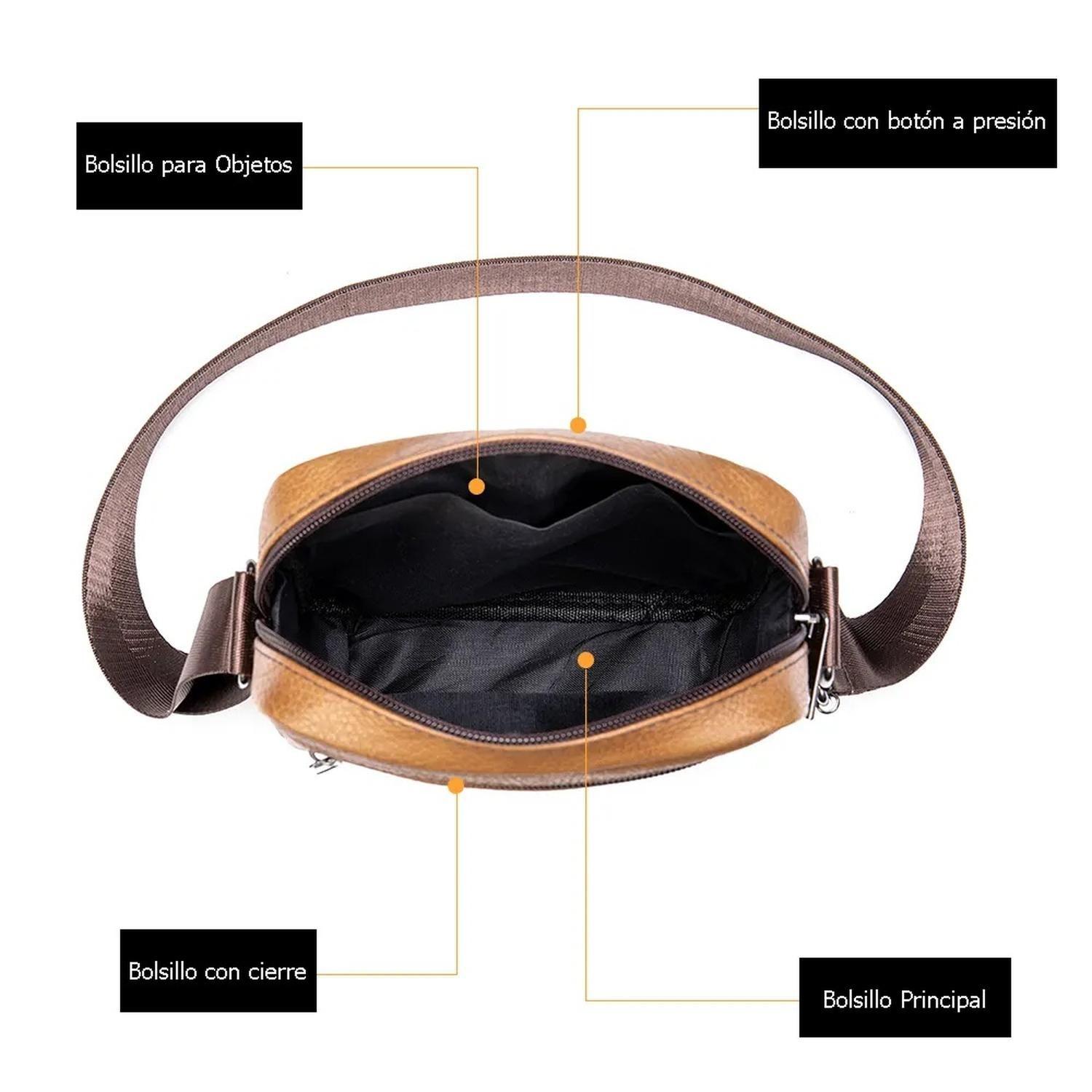 Ihk-techline Bolso Bandolera De Cuero Natural Tipo Mensajero-1