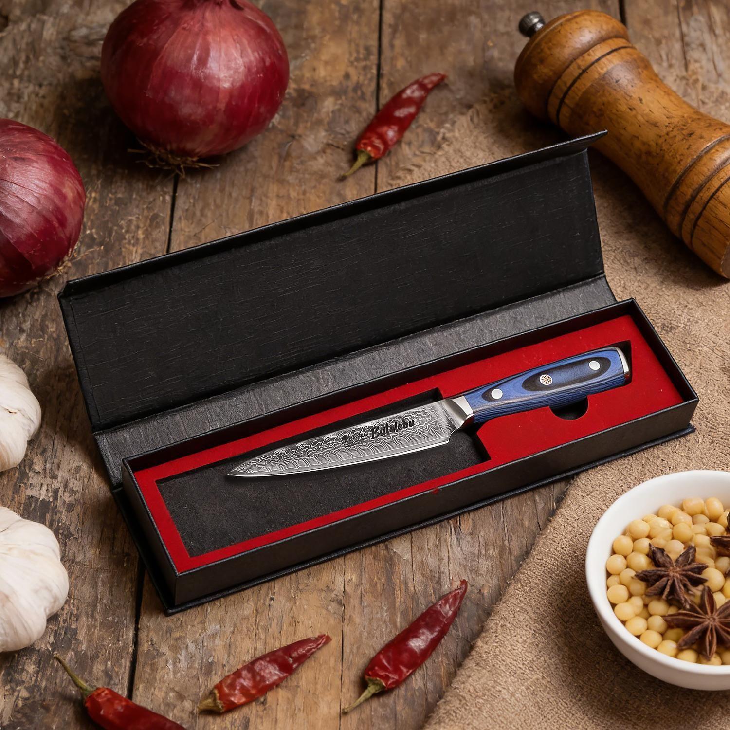 Cuchillo Multiuso Acero Damasco VG-10 13cm Butalebu Koyam-2