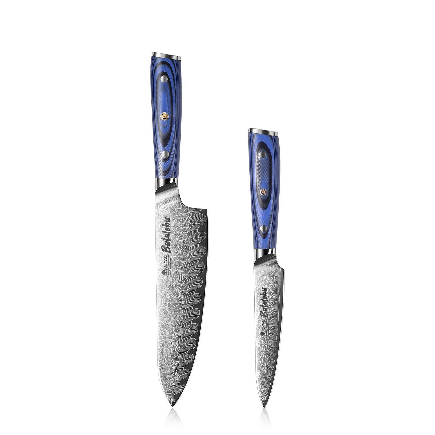 Cuchillo Multiuso Acero Damasco VG-10 13cm Butalebu Koyam-3
