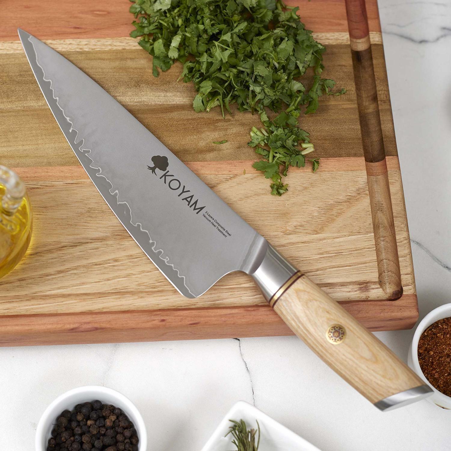 Cuchillo Cocina Chef 21.2cm Acero Compuesto c/ Funda Cuero-2