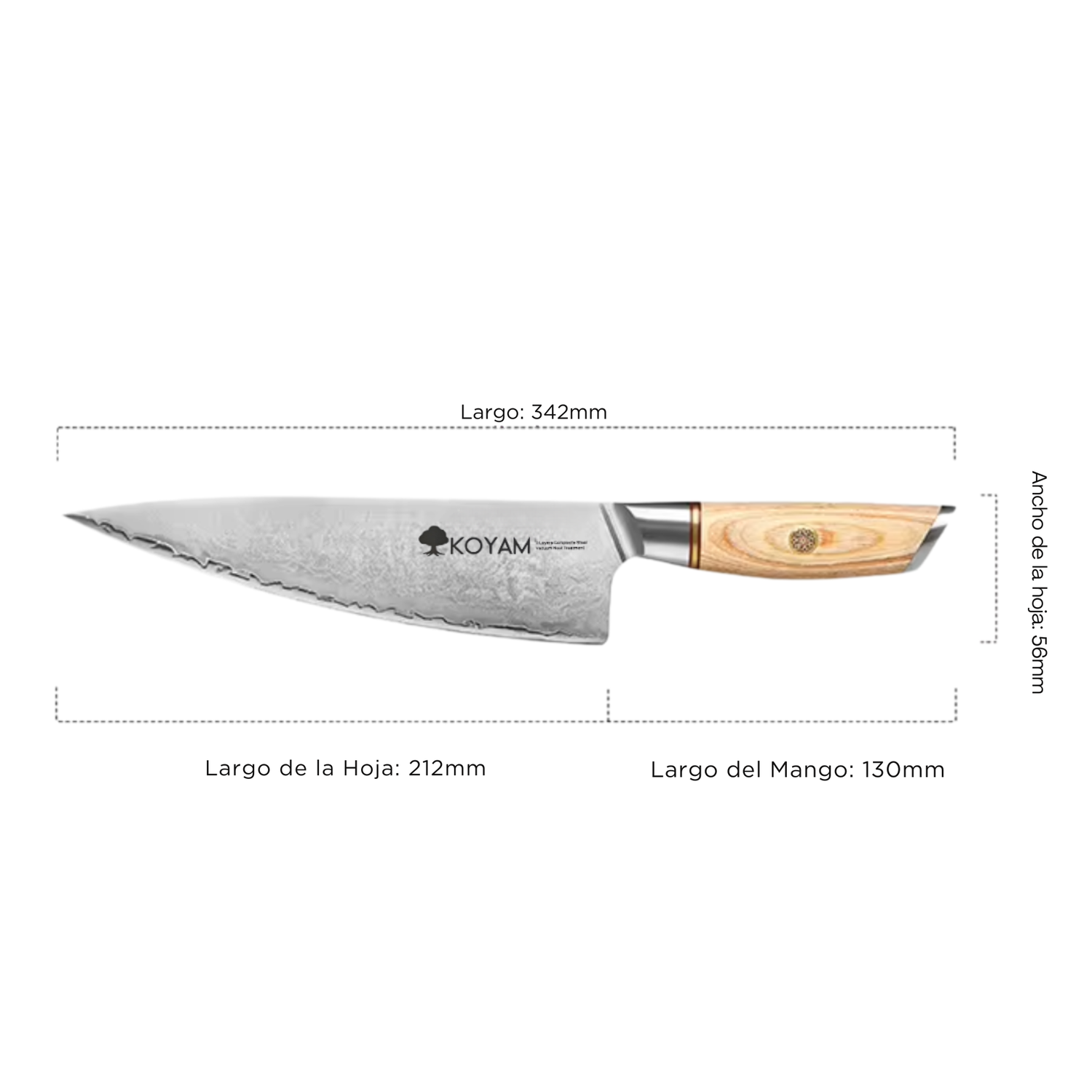 Cuchillo Cocina Chef 21.2cm Acero Compuesto c/ Funda Cuero-6