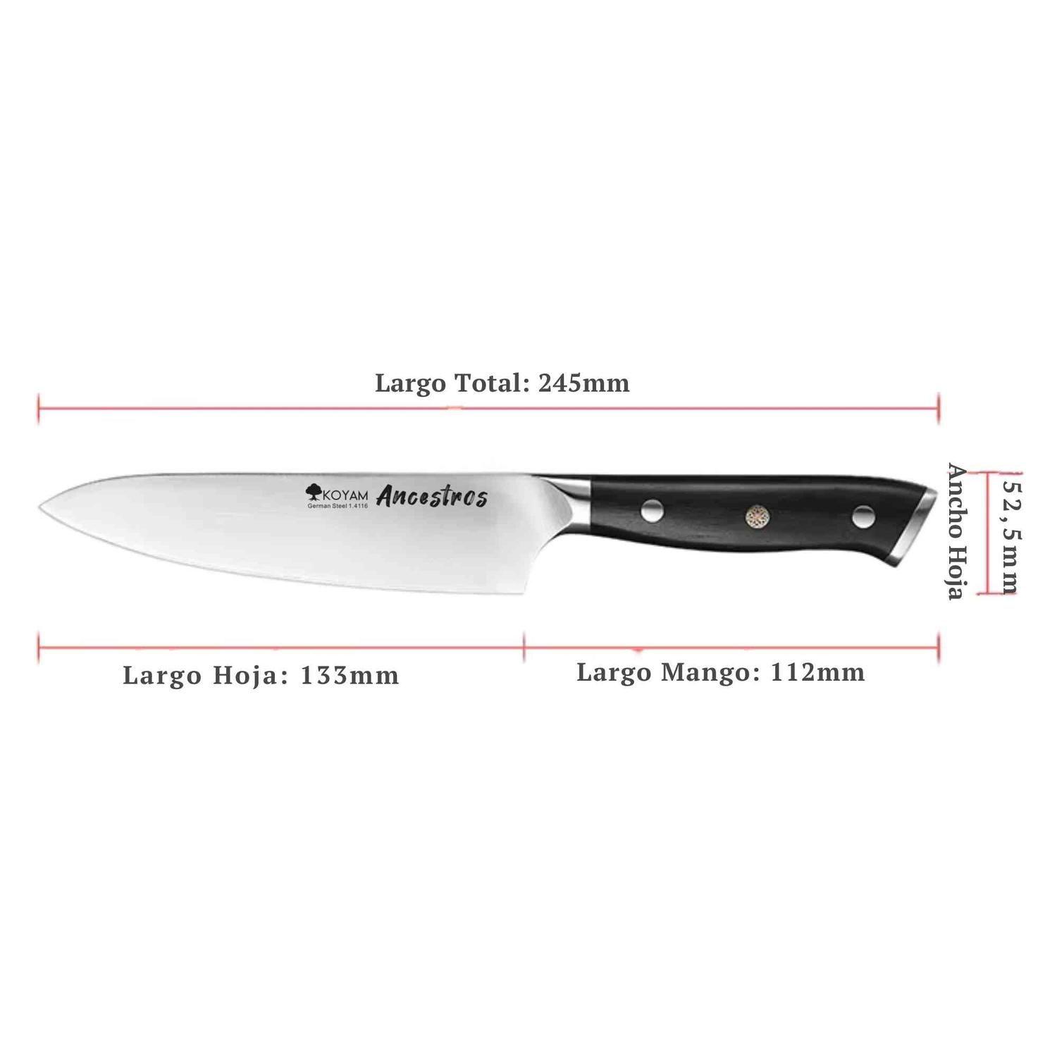 Cuchillo Chef Ancestros 13,3cm Acero Alemán premium Mango G10-2