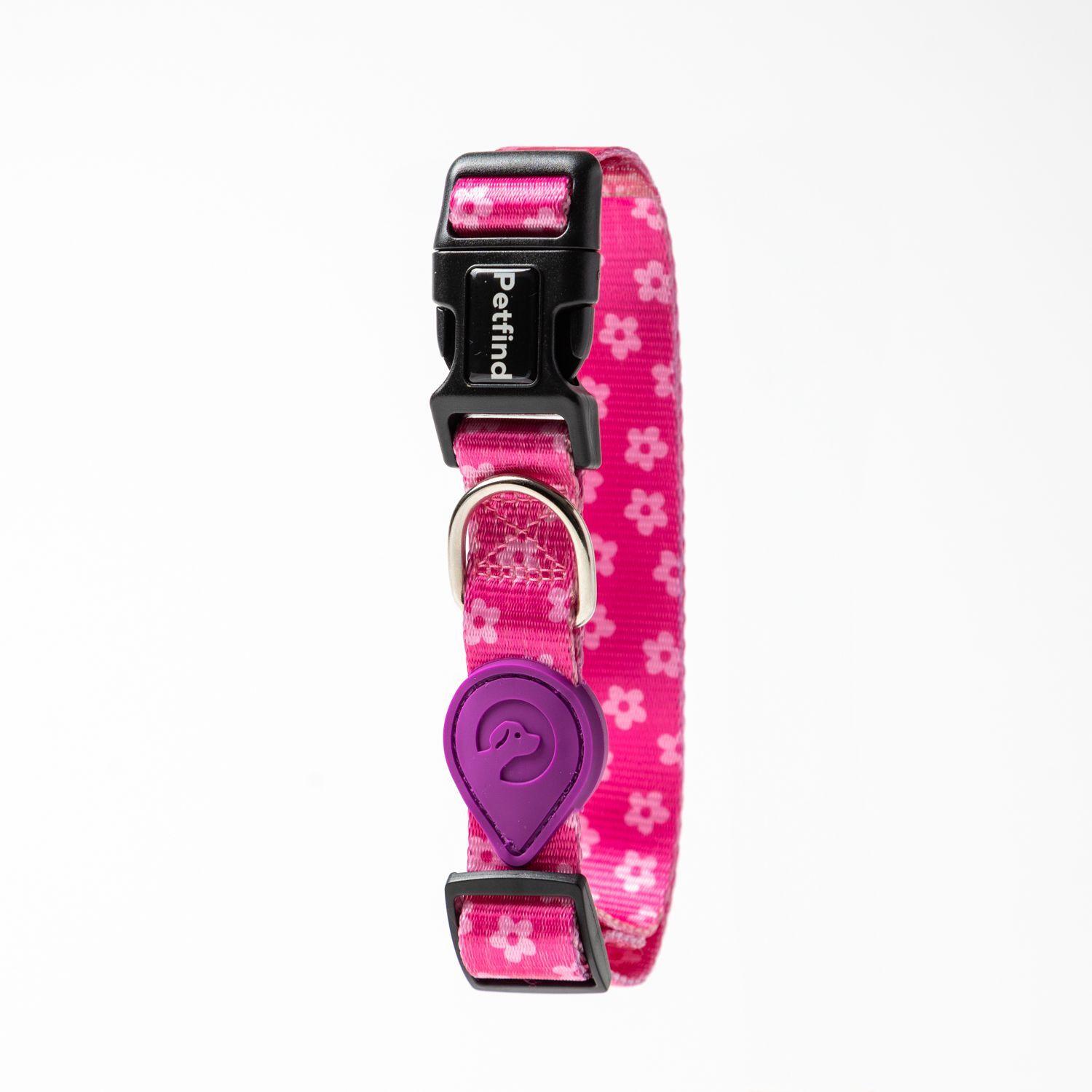 collar rosado flores S-2