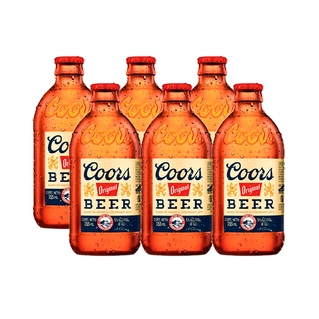 6X Cerveza Coors Lager botella 355 CC -0