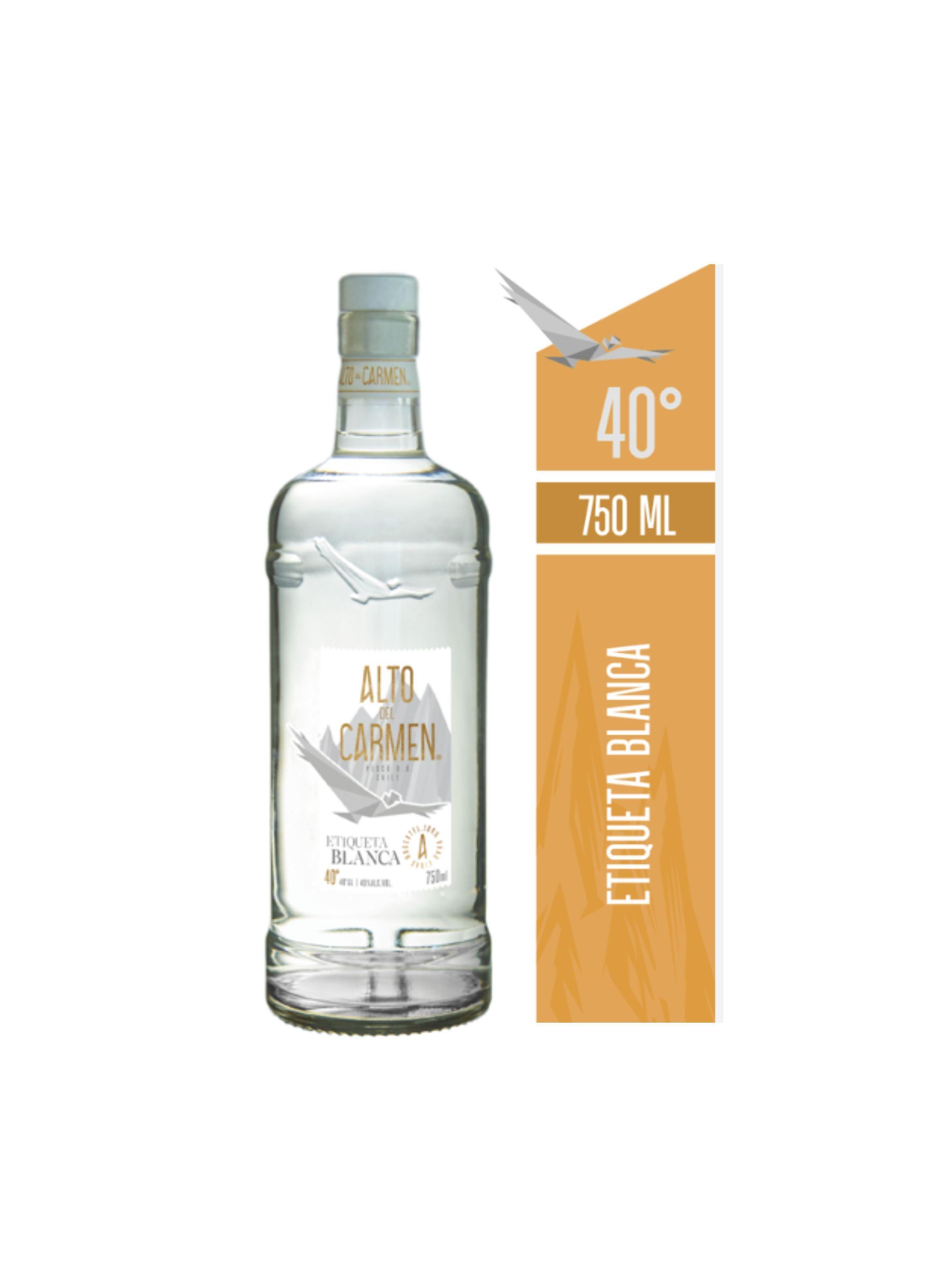 Pisco Alto del Carmen Etiqueta Blanca 40° Botella 750cc-1