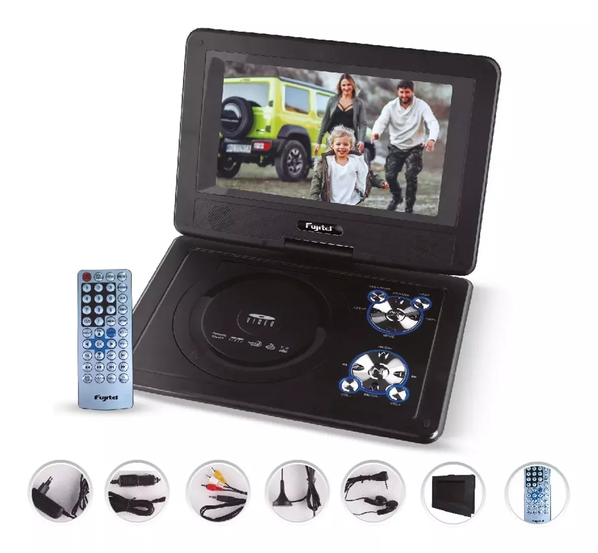 Dvd Portátil Fujitel Con Tv Microlab 8,5 + Funda Protectora-2