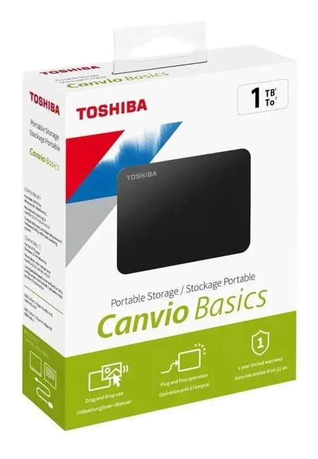 Disco duro externo Toshiba Canvio Basics HDTB410XK3AA 1TB negro-1