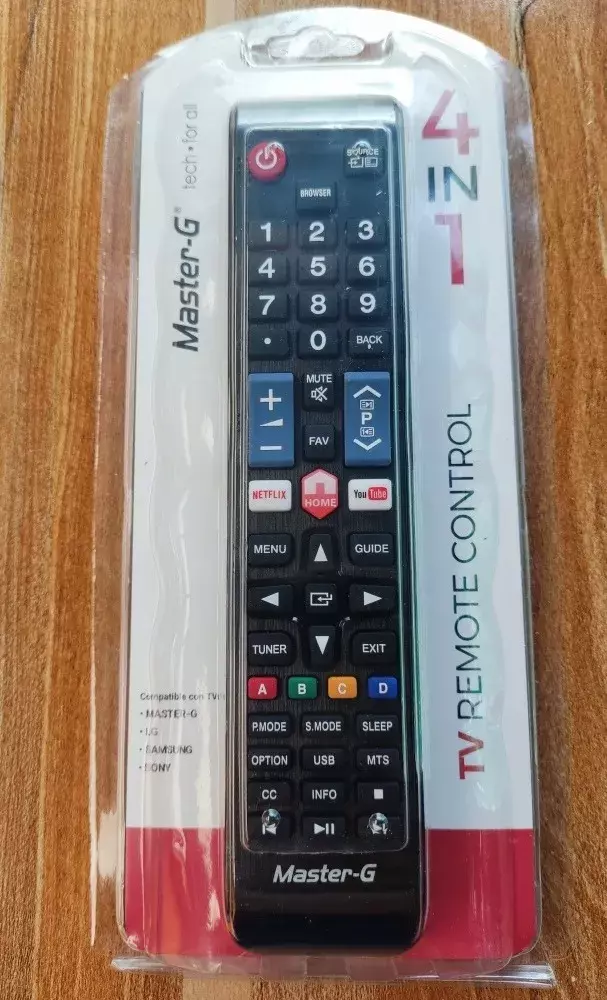Control Tv Universal Master G 4 En 1 SONY - LG - SAMSUNG - MASTER -G-1