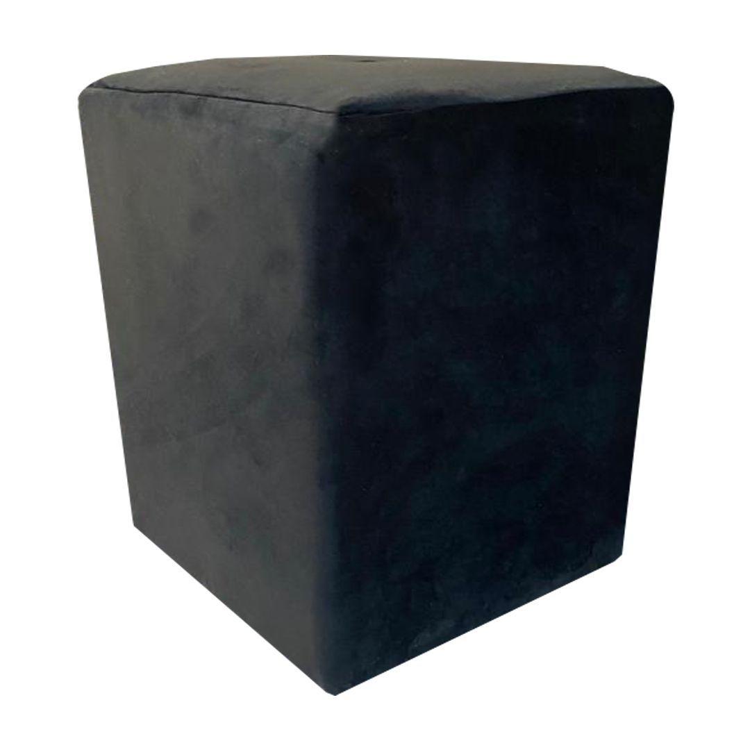Pouf HVM Cuadrado Negro Felpa-2