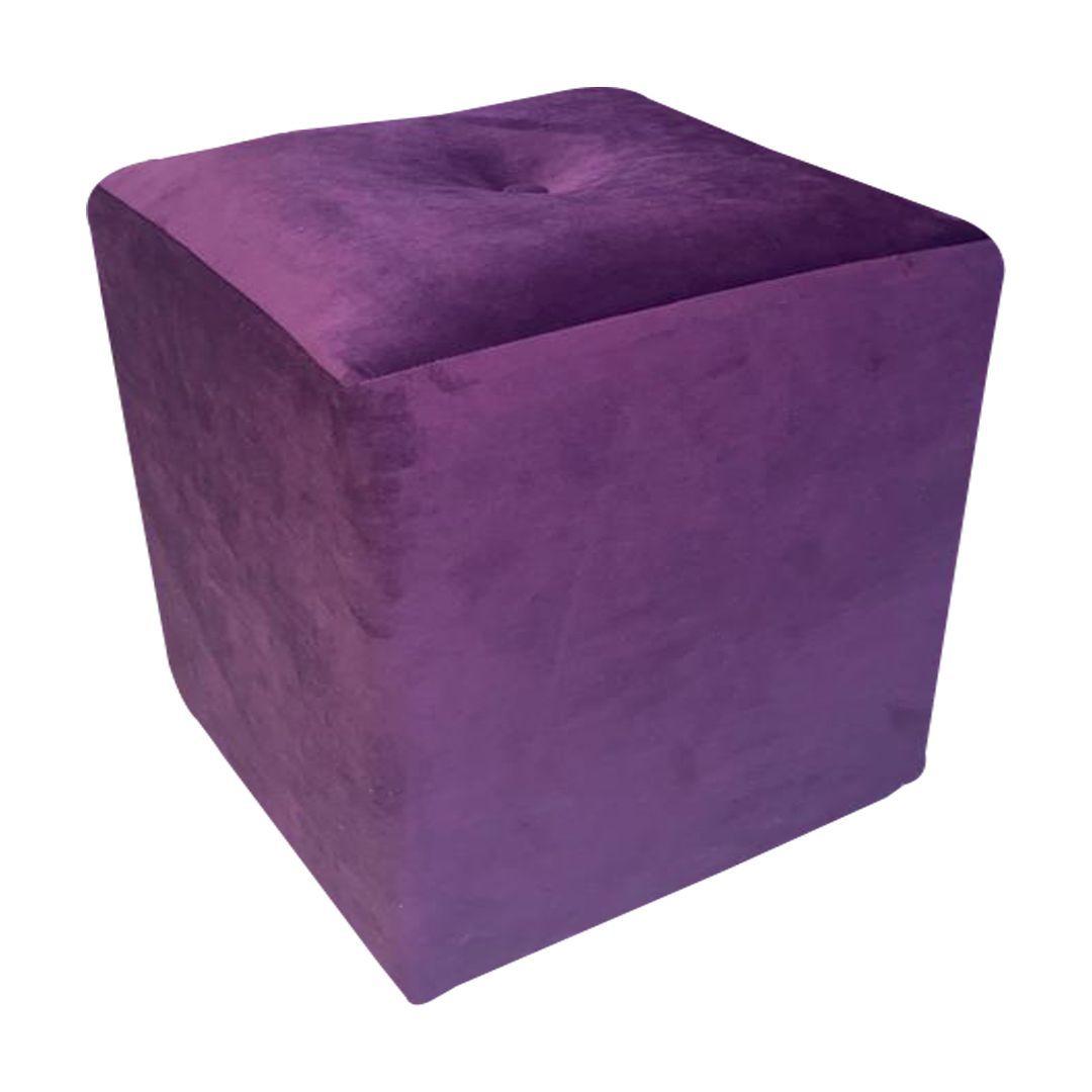 Pouf HVM Cuadrado Morado Felpa-2