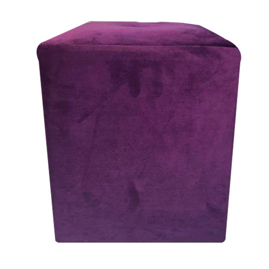 Pouf HVM Cuadrado Morado Felpa-3