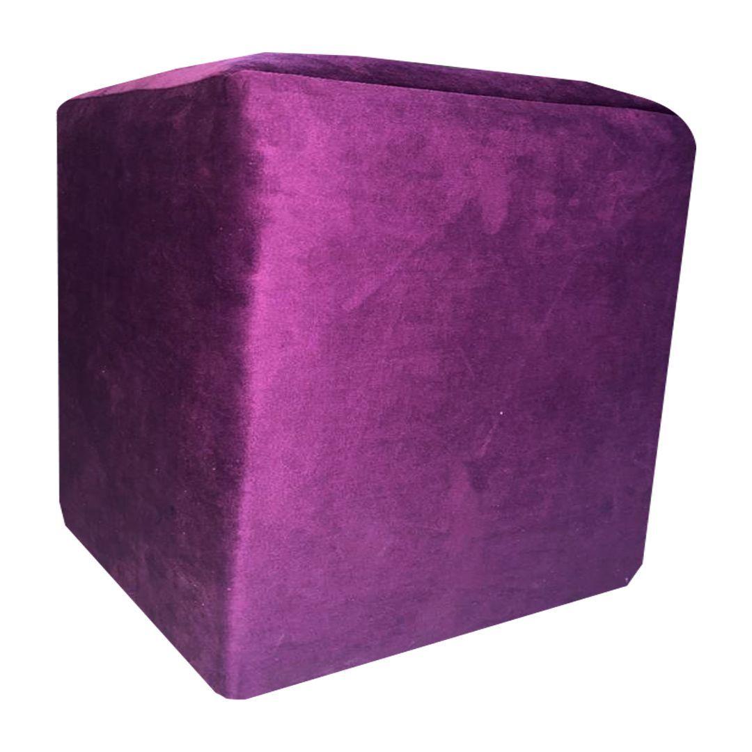 Pouf HVM Cuadrado Morado Felpa-4