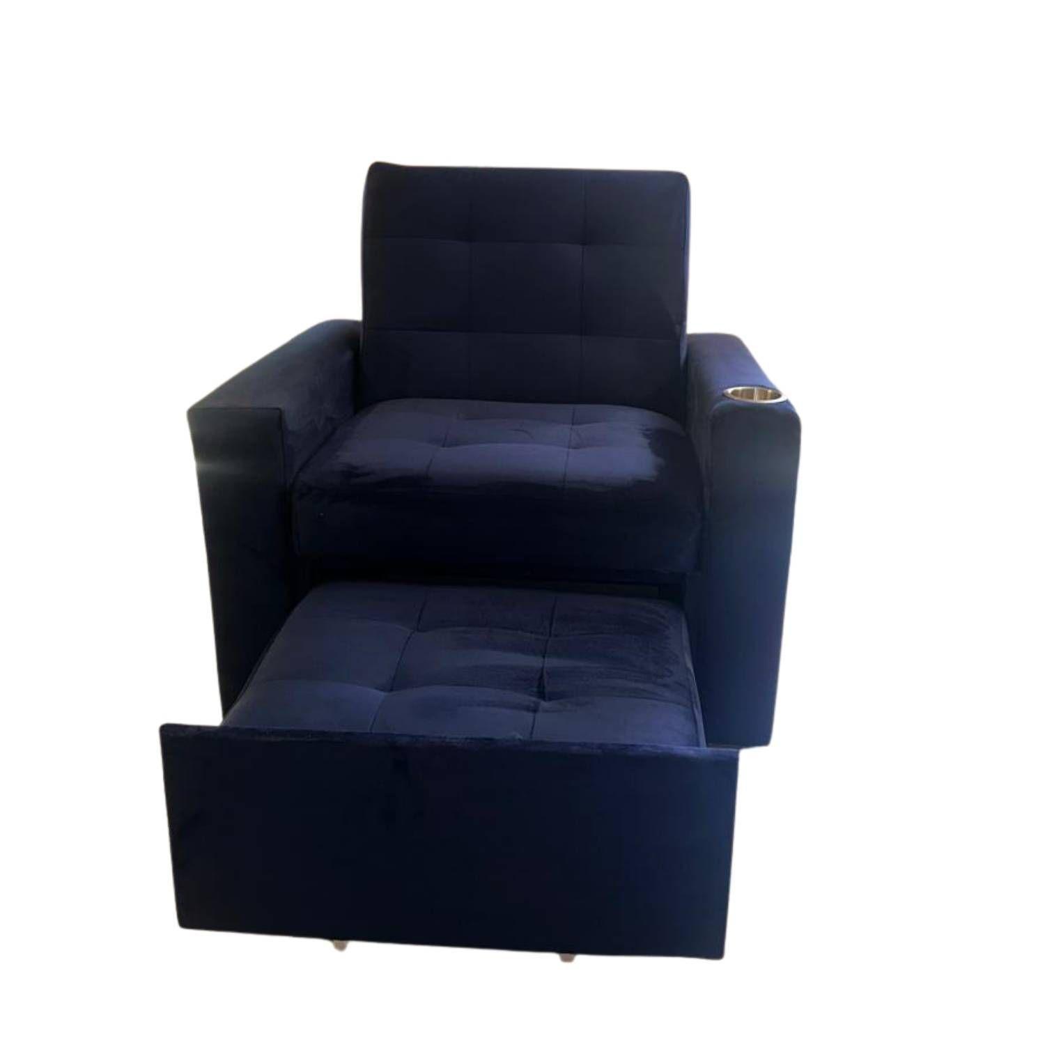 Sofa Cama HVM Cinema 1C Azul Marino Felpa-2