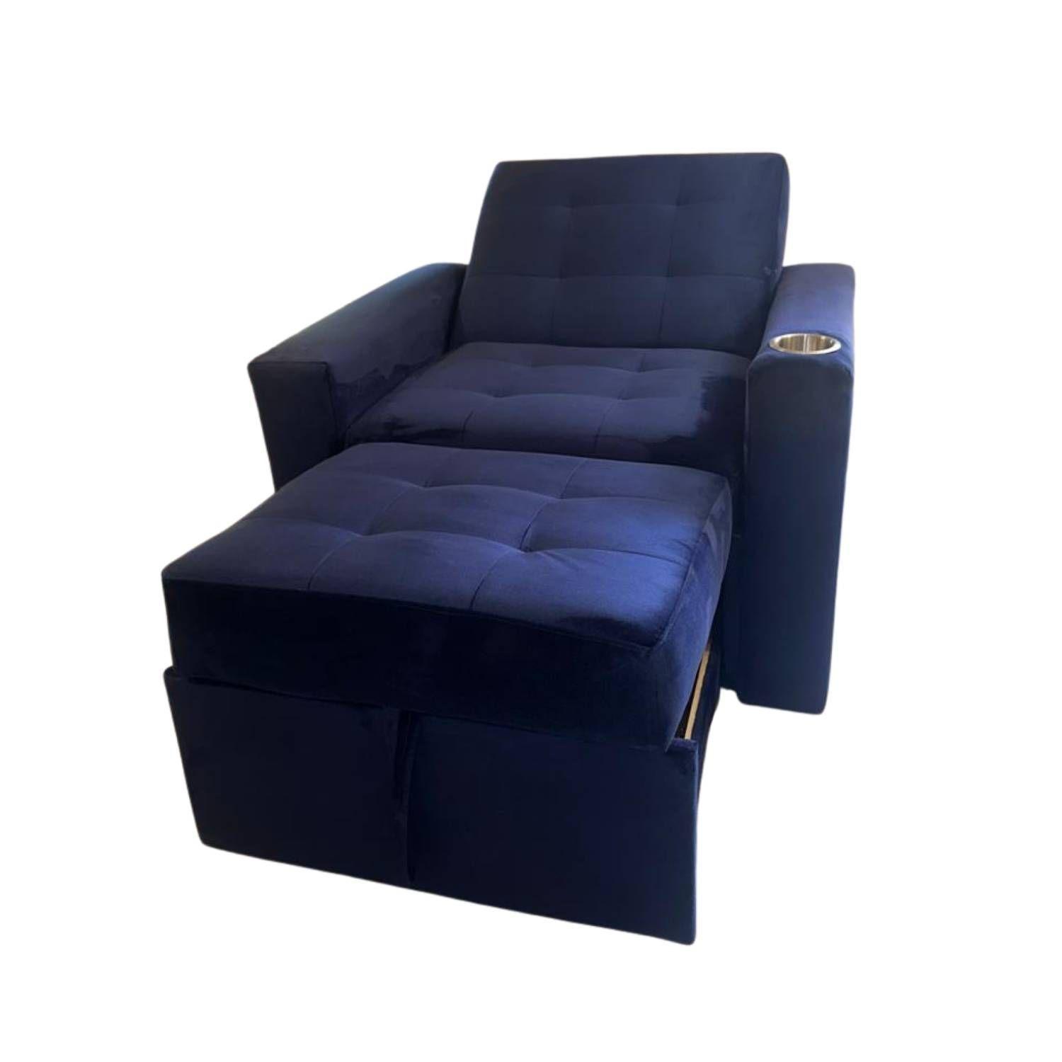Sofa Cama HVM Cinema 1C Azul Marino Felpa-3
