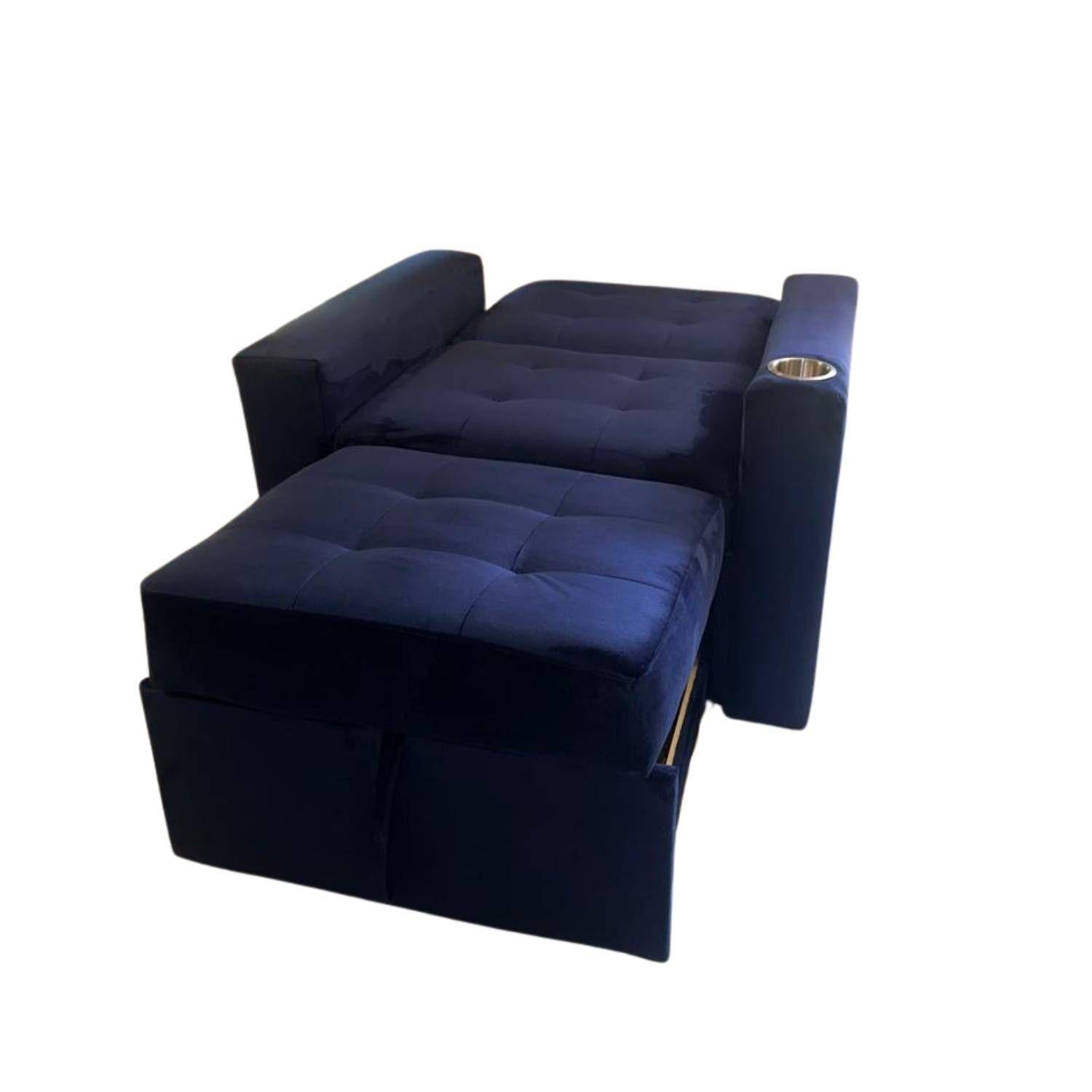Sofa Cama HVM Cinema 1C Azul Marino Felpa-4