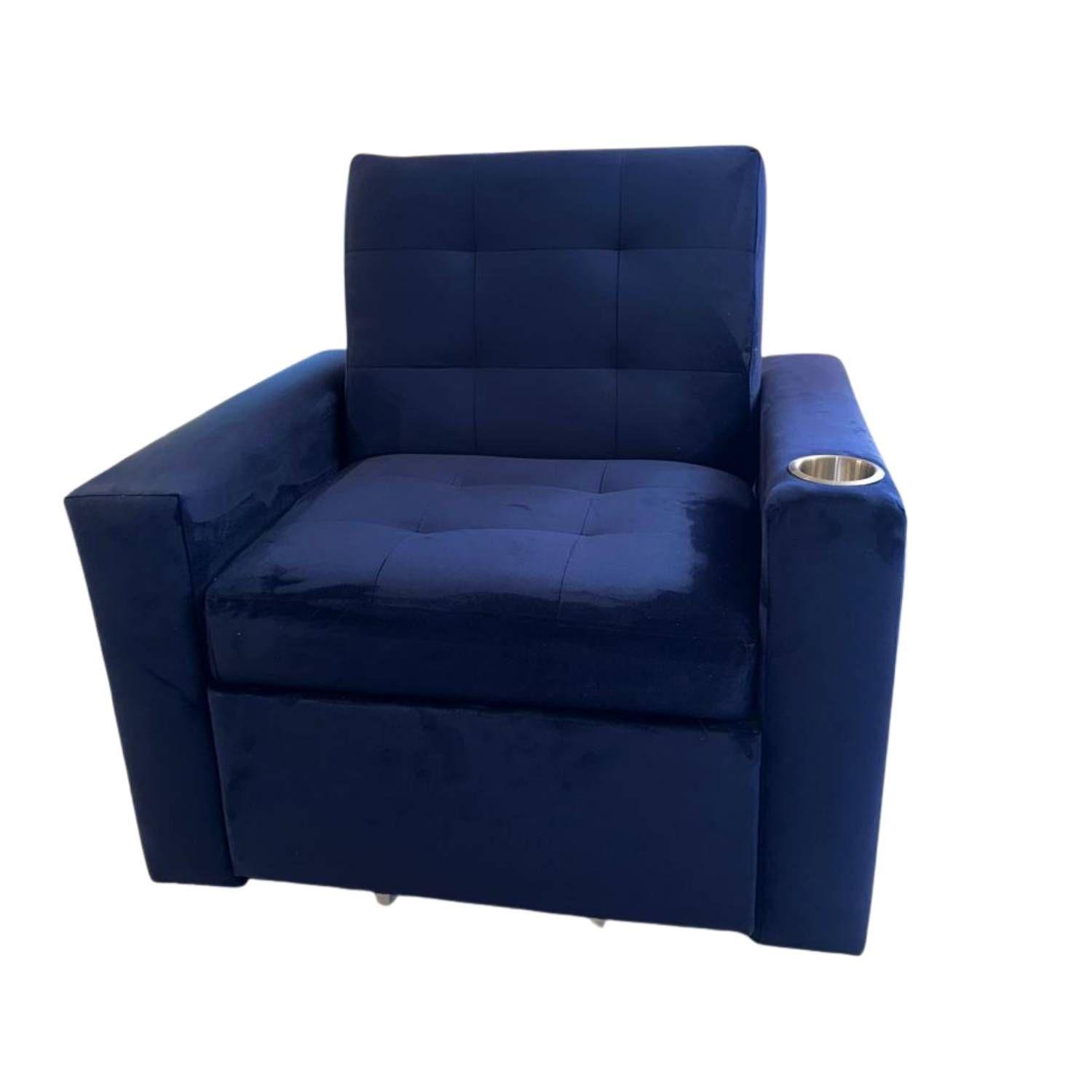 Sofa Cama HVM Cinema 1C Azul Marino Felpa-6