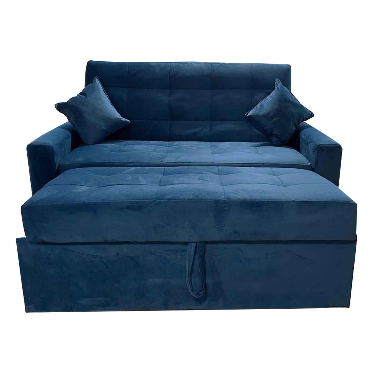 Sofa Cama HVM Cinema 3C Azul Felpa-4