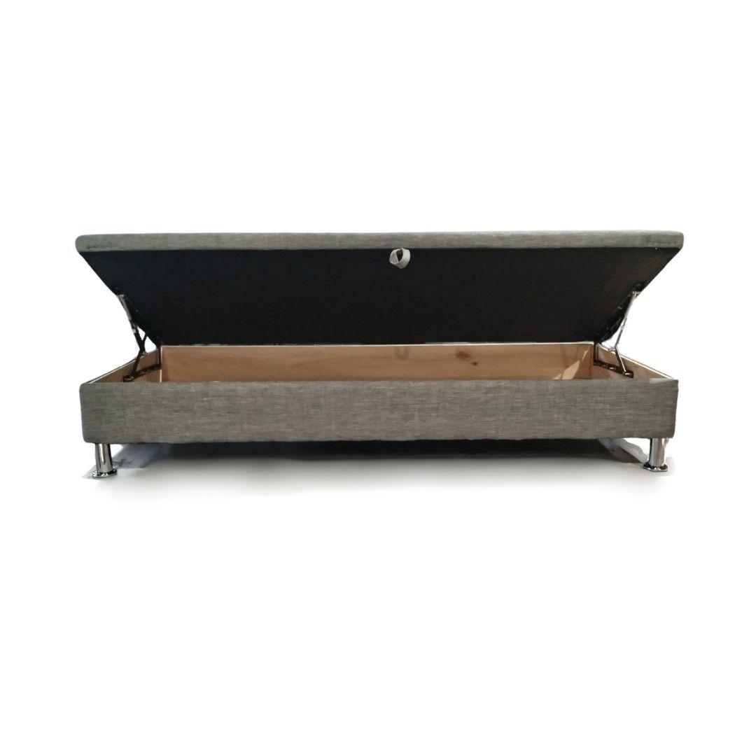 Base Baul HVM 1.5 Plazas Gris Lino Pmetal-2