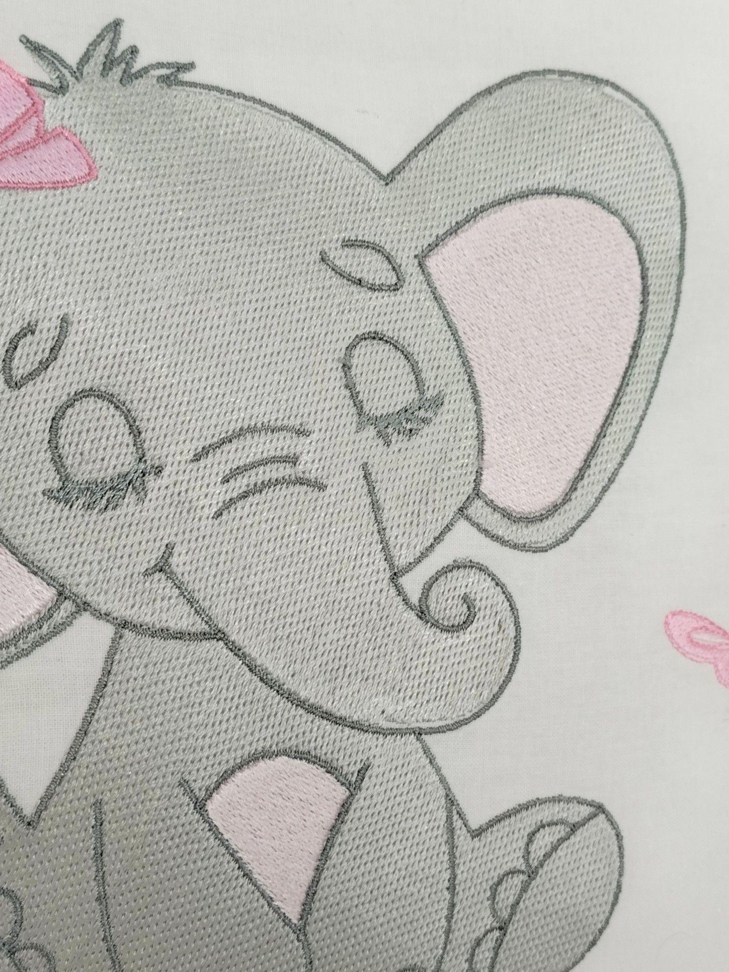 Cojin Bebe Bordado Hipoalergenico 30x30 Elefante Mariposa1-1