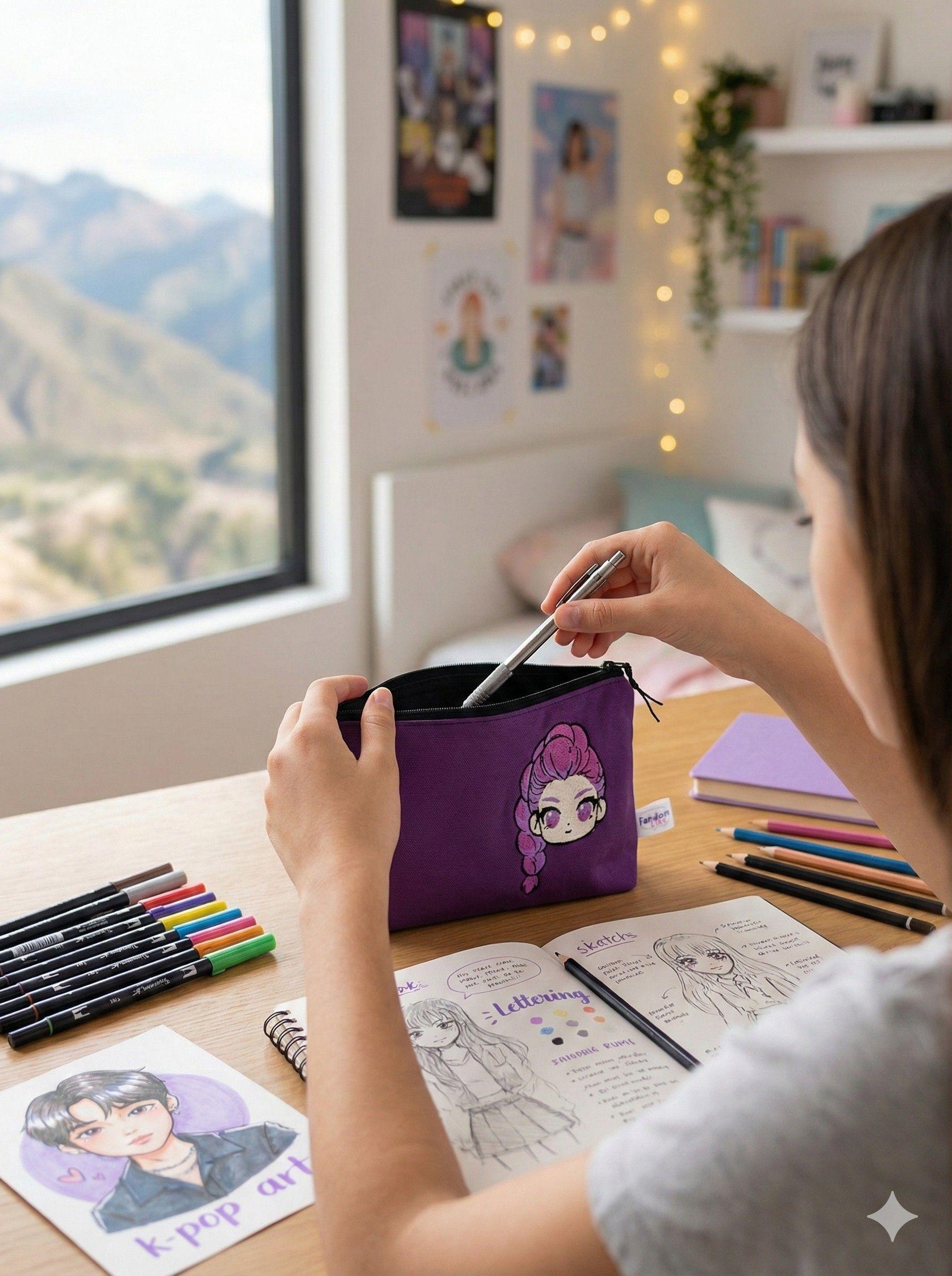 Estuche Bordado Kpop Huntrix Rumi-2