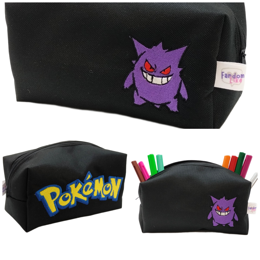 Estuche Bordado Gengar Negro-3