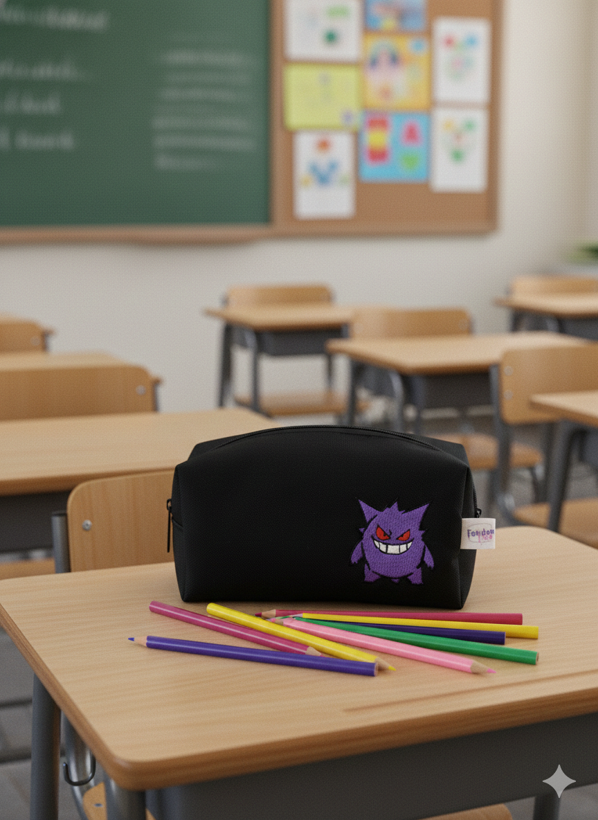 Estuche Bordado Gengar Negro-4