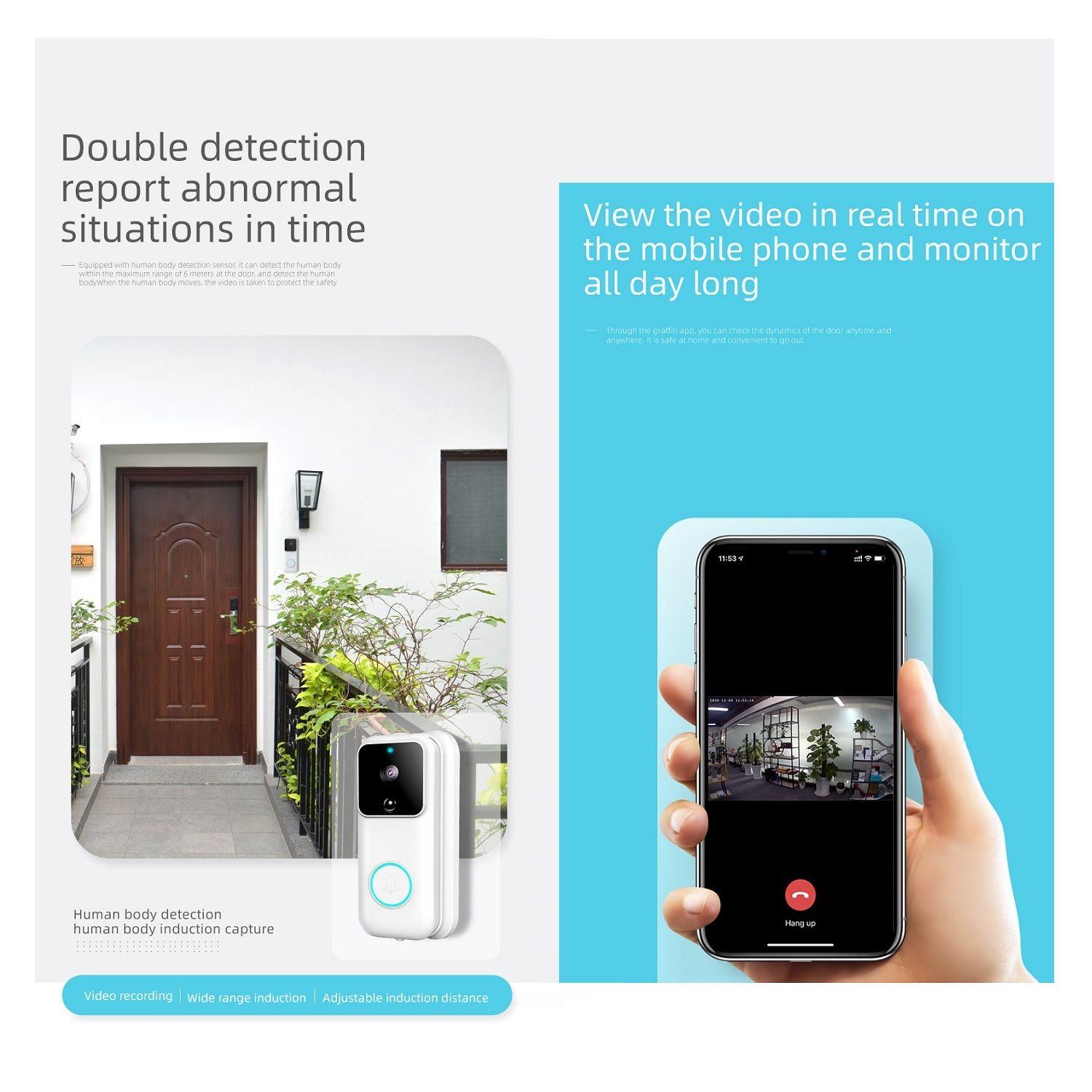 Timbre con camara de Video Inalámbrica TUYA Wifi Blanco-6