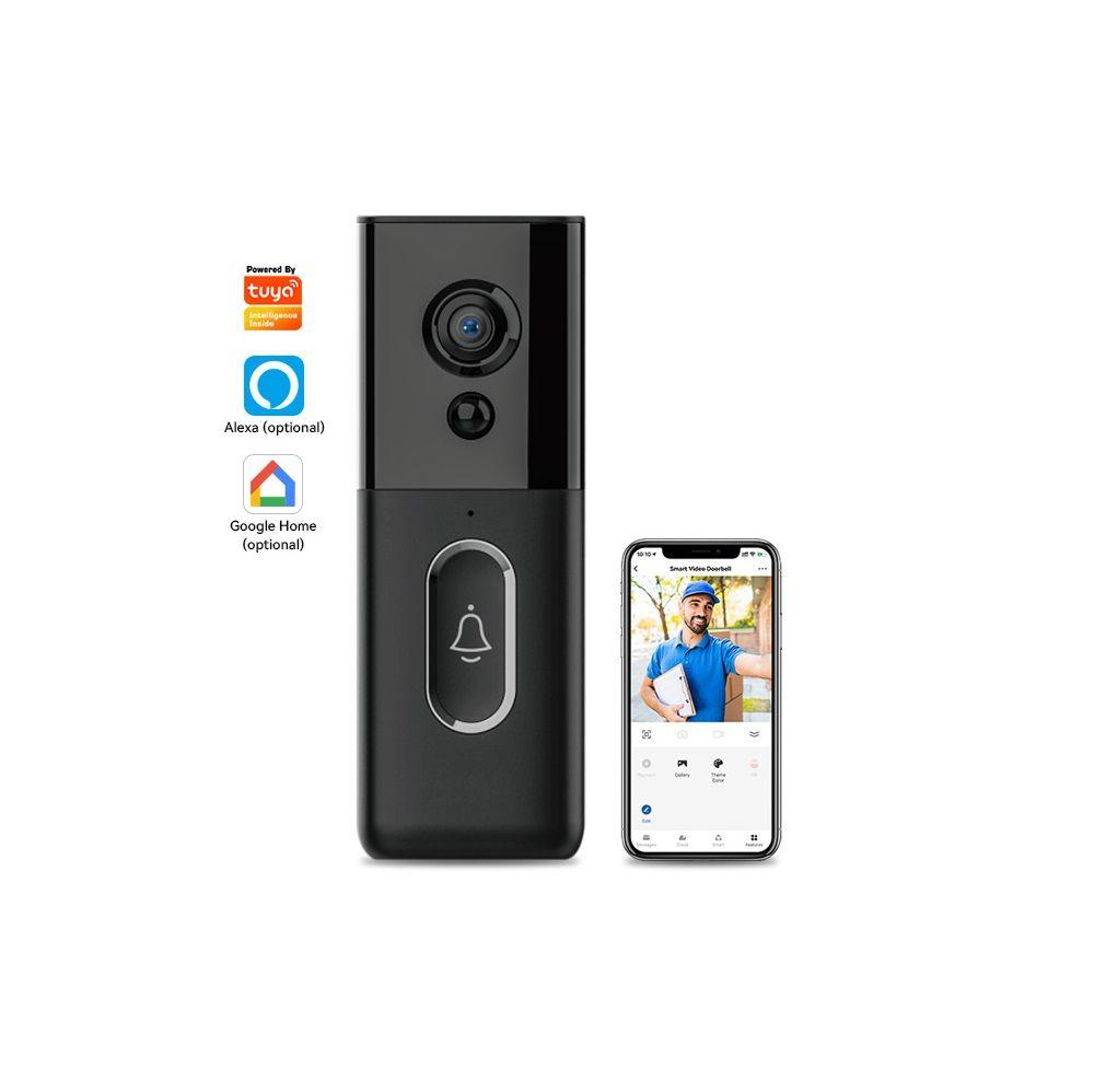 Timbre con camara de Video Inalámbrica TUYA Wifi Negro-1