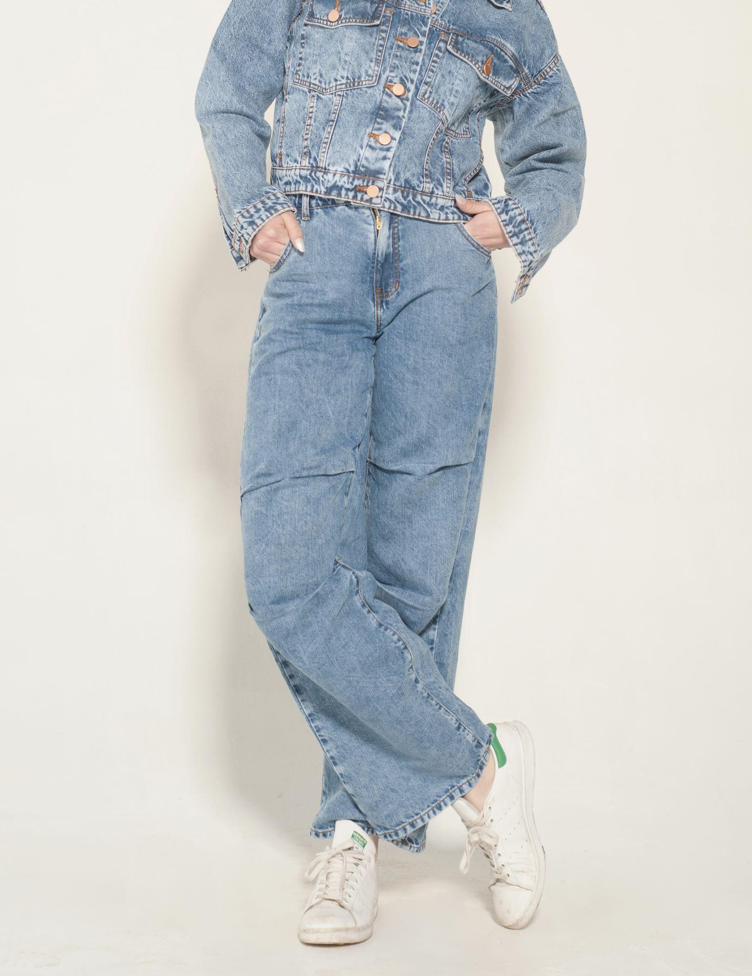 Jeans Parachoque Azul-0