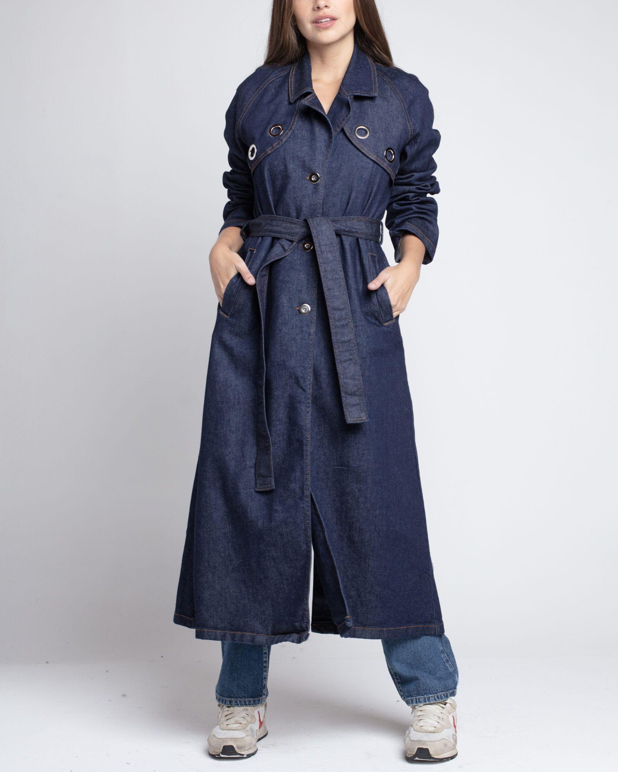 Trench con ojetillo denim-0