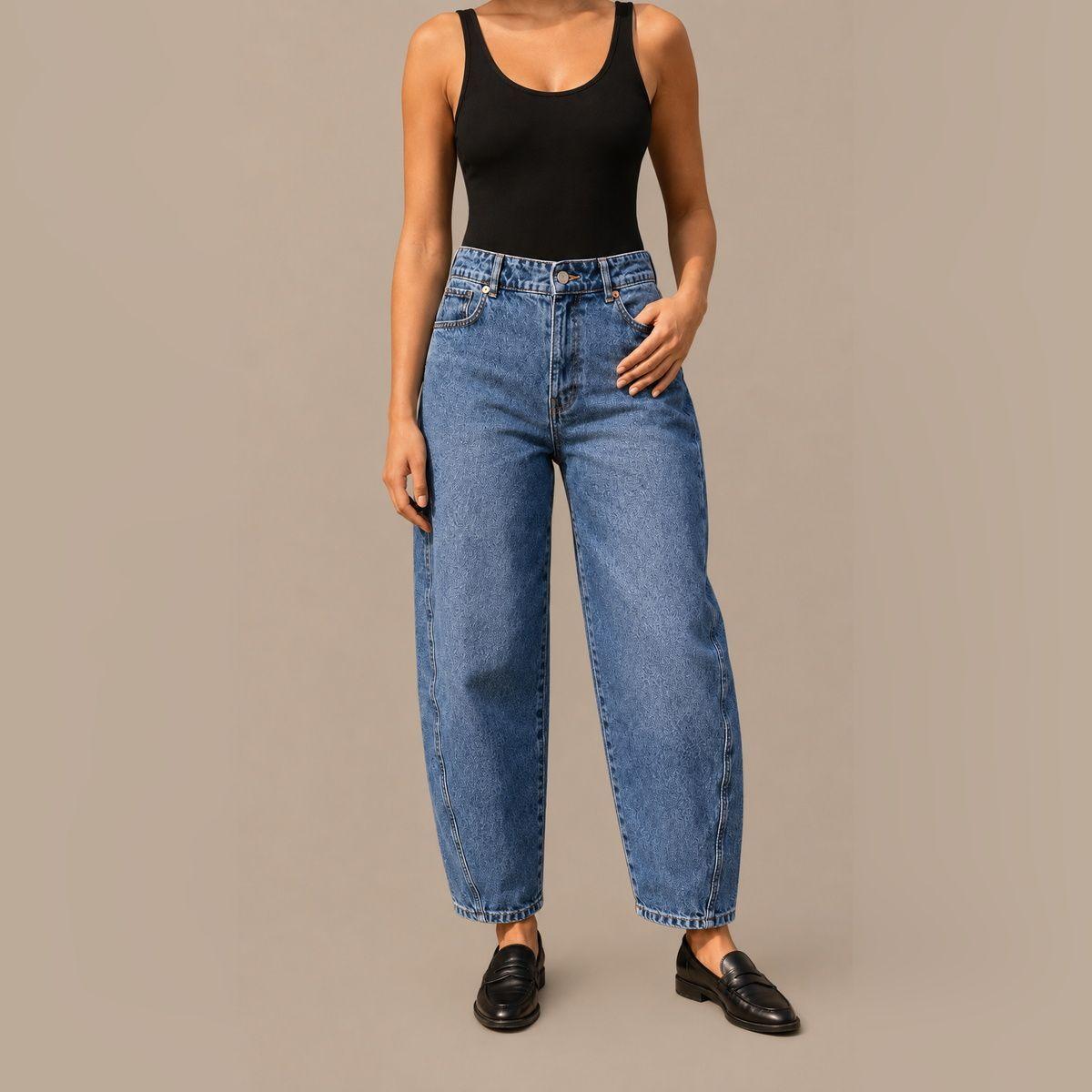 Jeans Barrel tiro alto azul MOMCHIC MOMCHIC-0