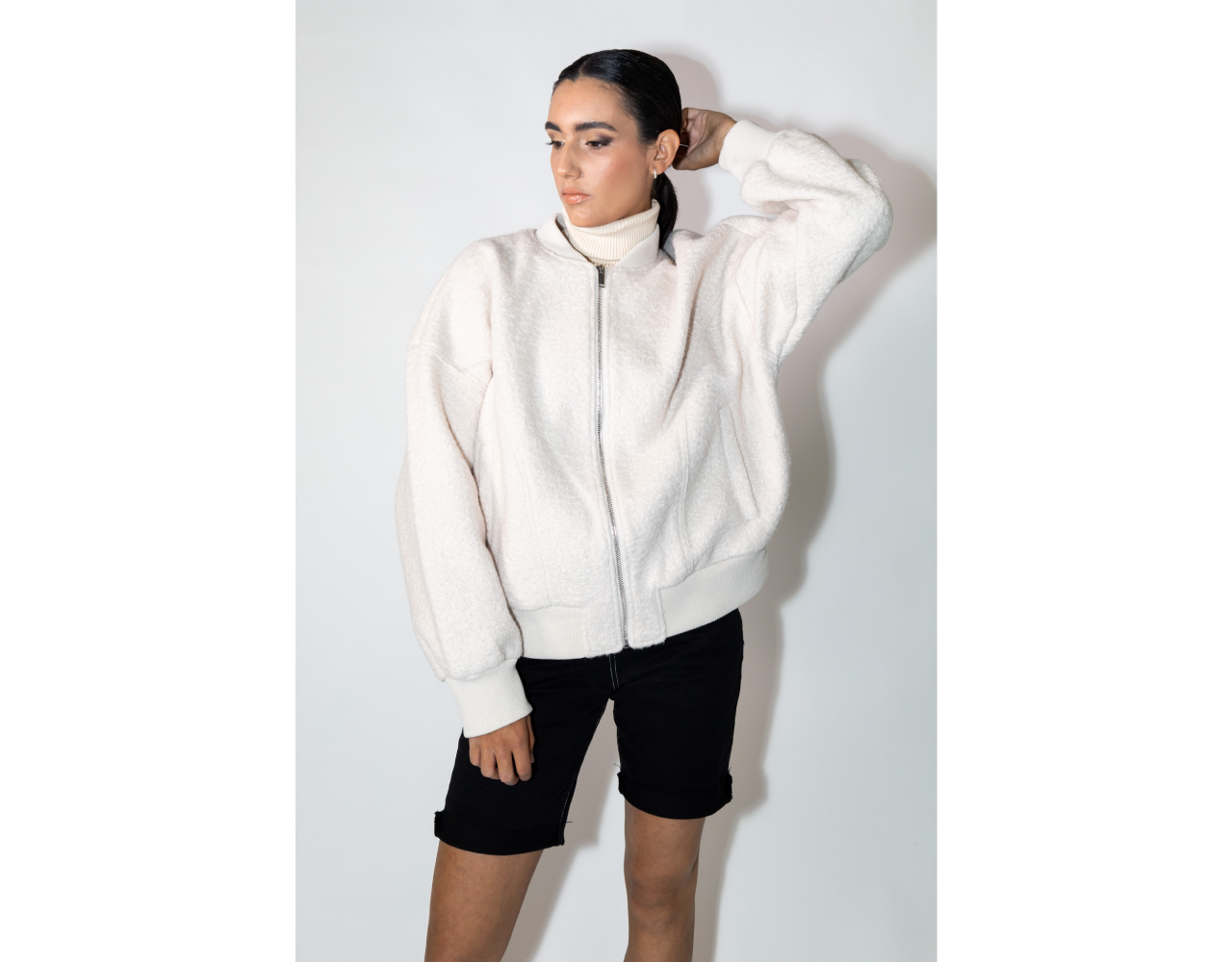 Chaqueta Bomber Paño Crudo-0