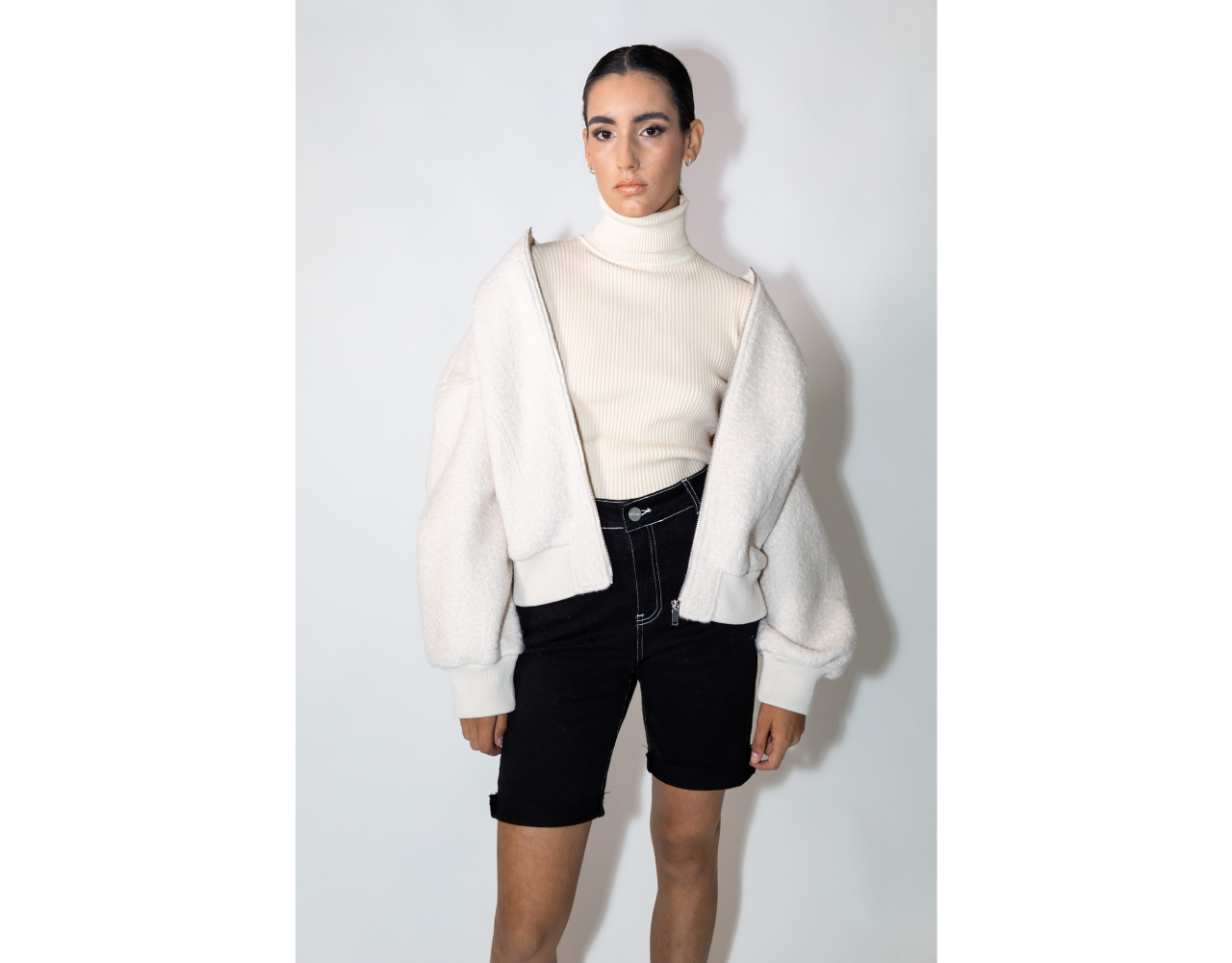 Chaqueta Bomber Paño Crudo-1