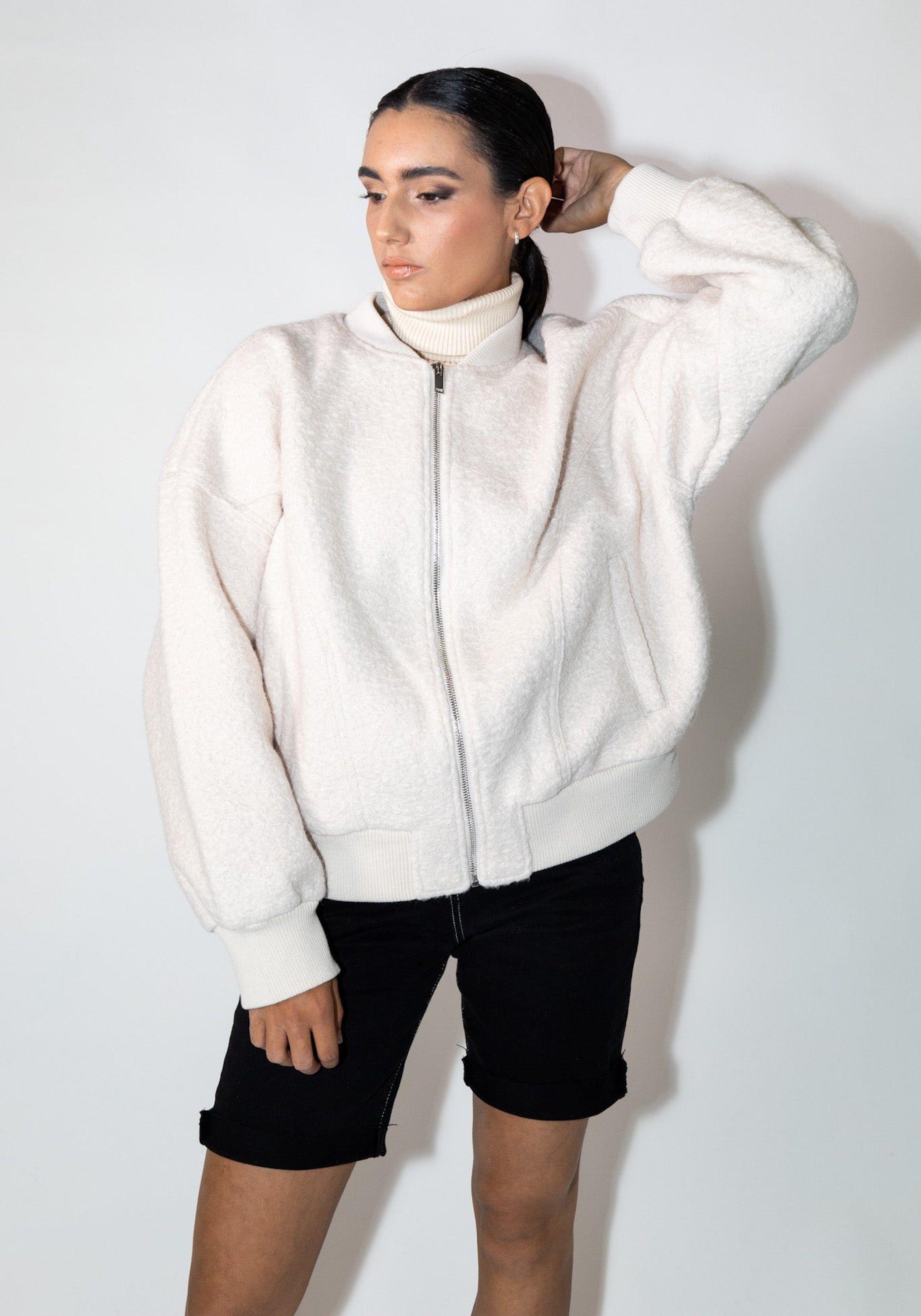 Chaqueta Bomber Paño Crudo-0