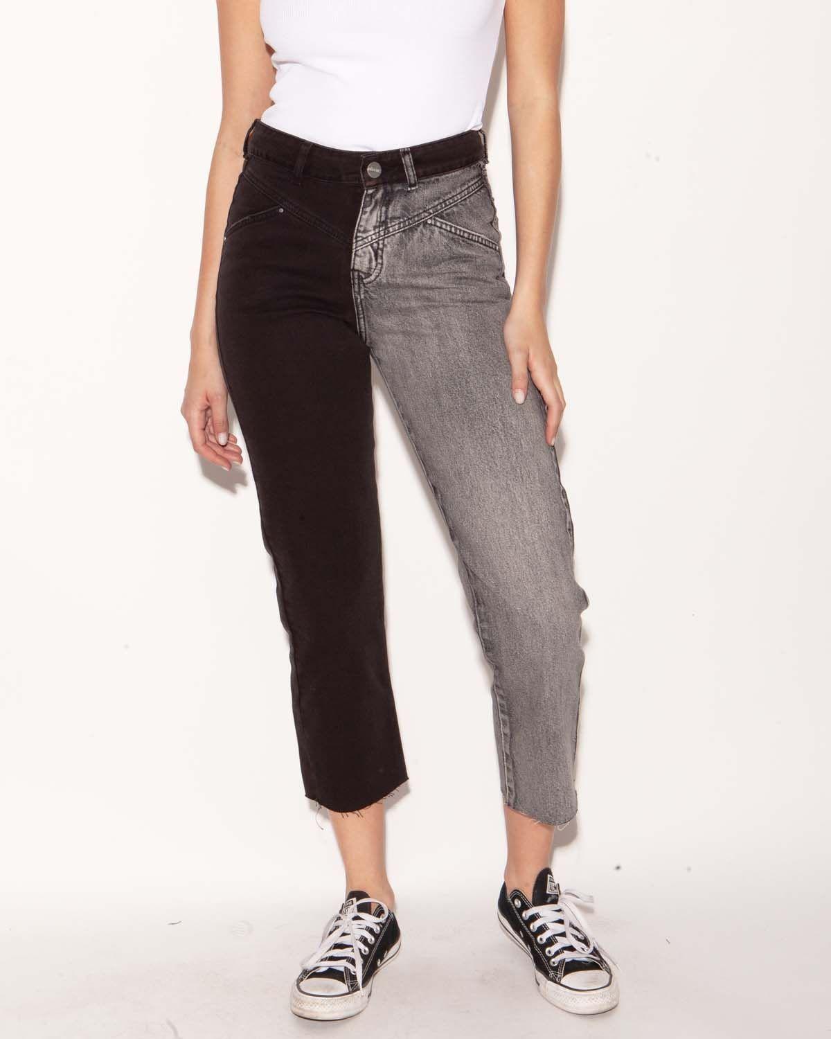 Jeans Rebeca Bicolor Negro-0