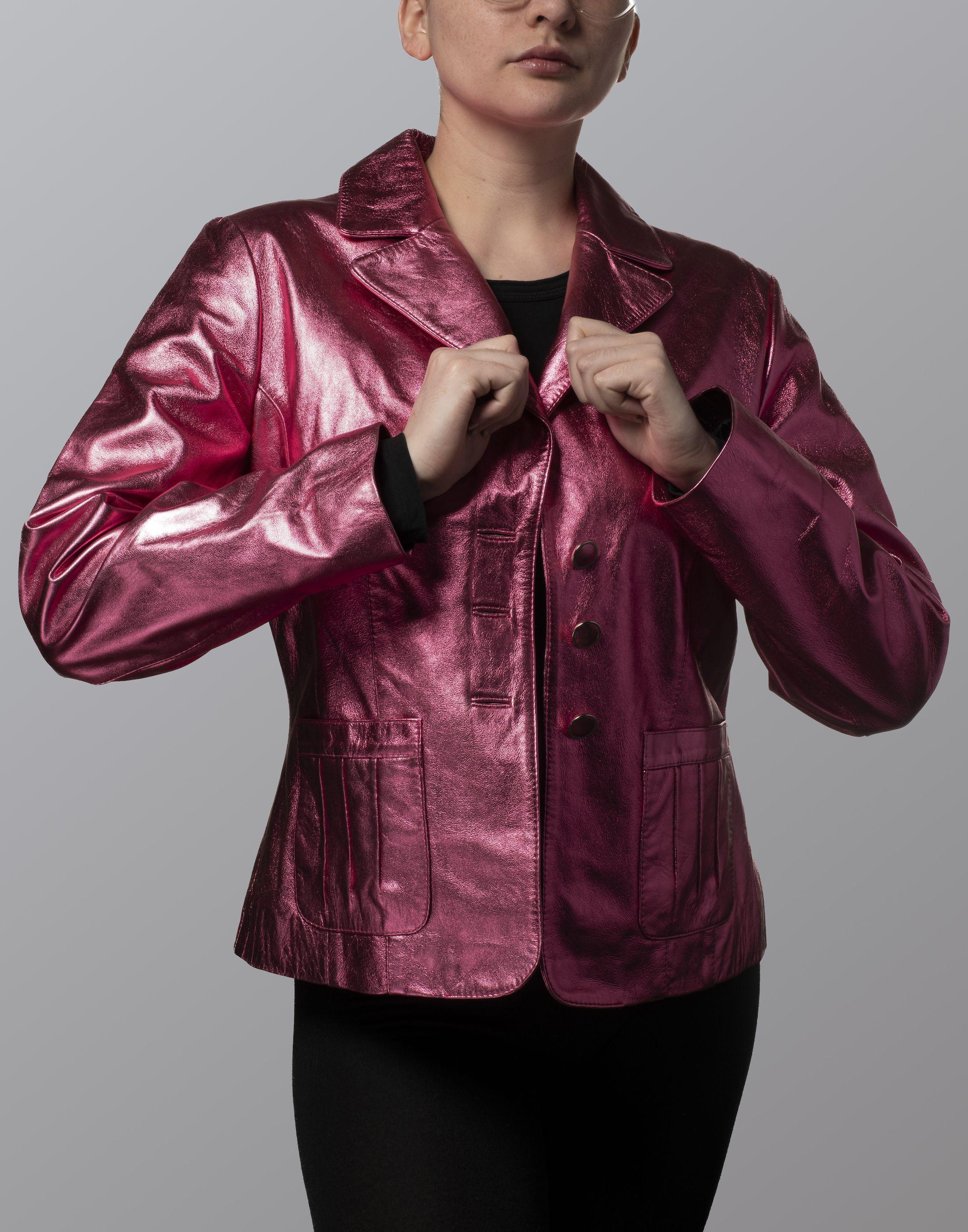 Bleazer fucsia cuero-2