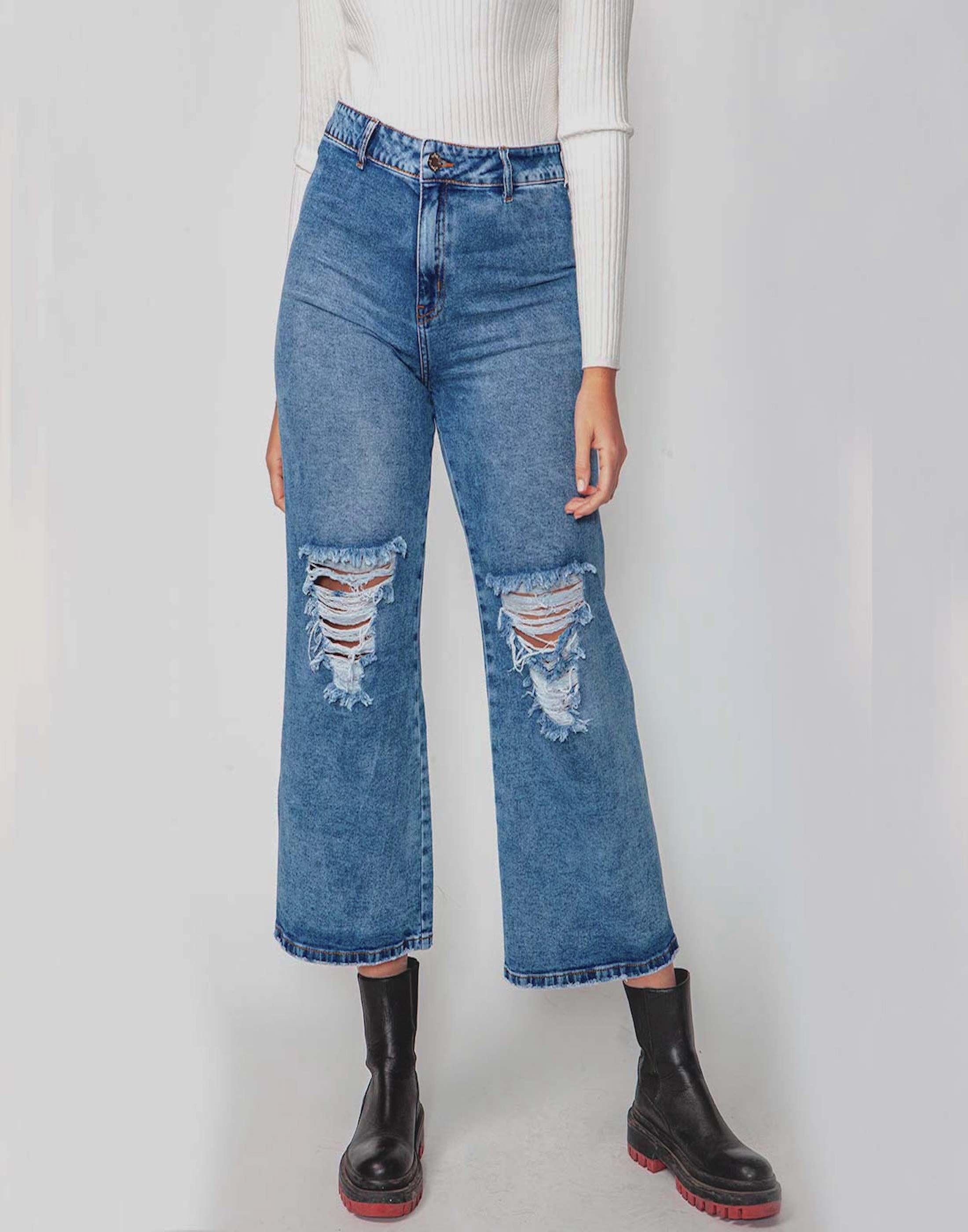Jeans culotte distroyer-0