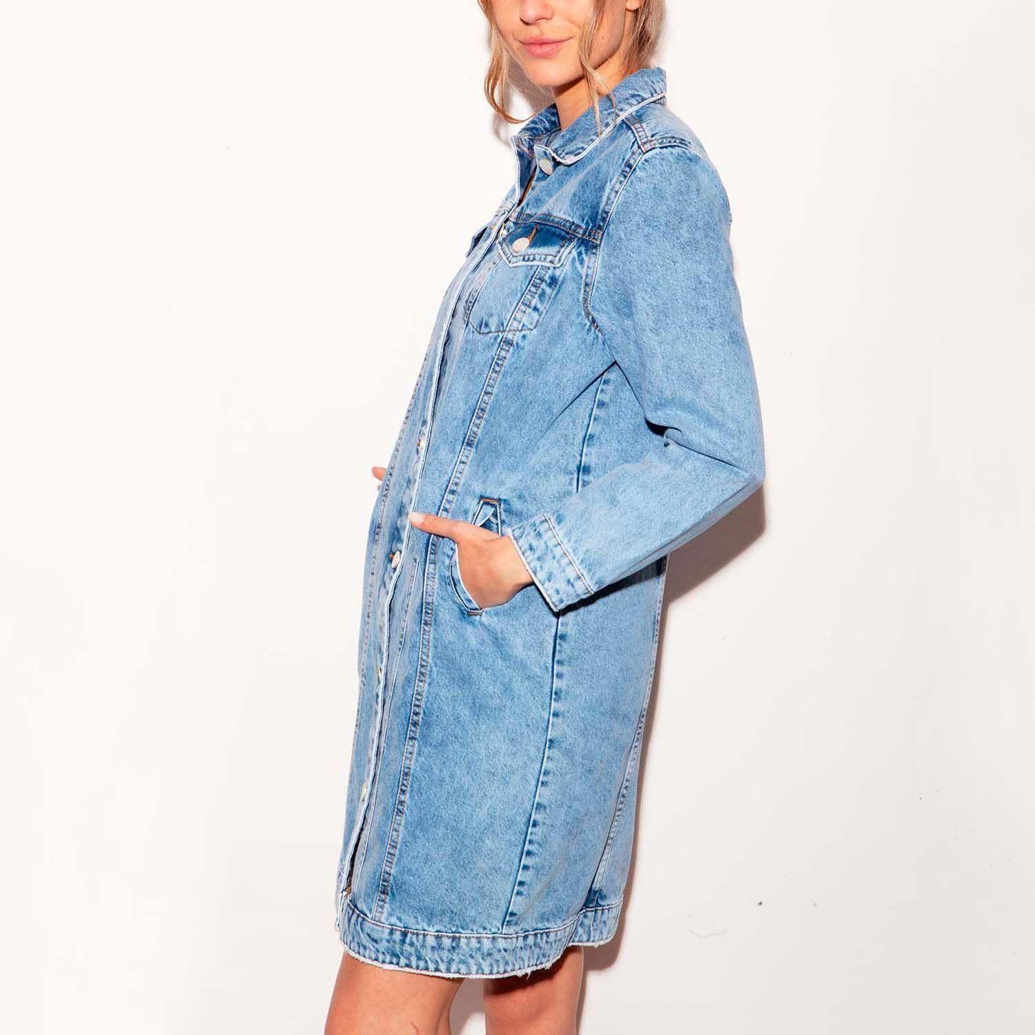 Chaqueta Larga  Meli Azul-2