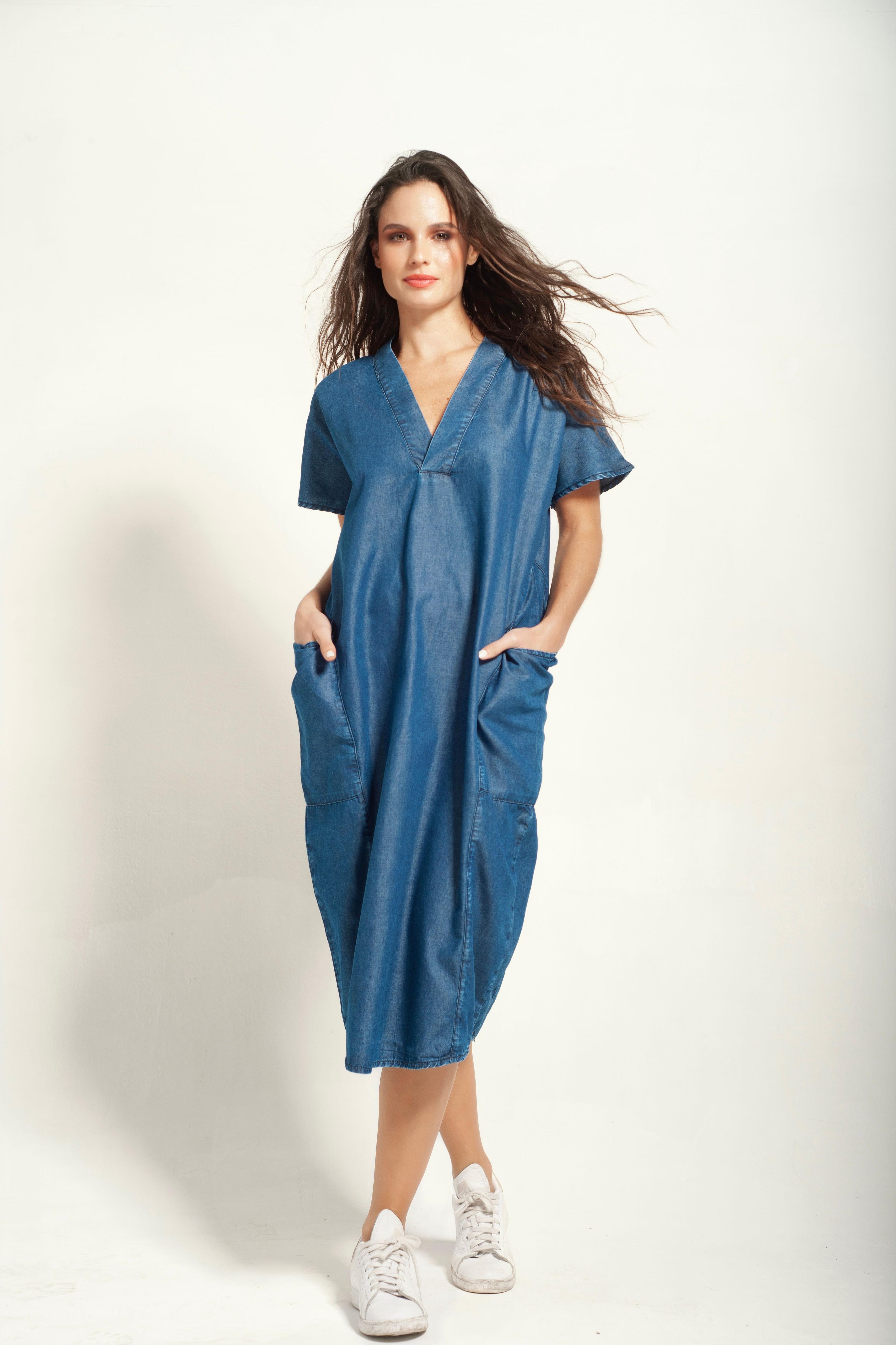 Vestido Globo Denim Azul-2