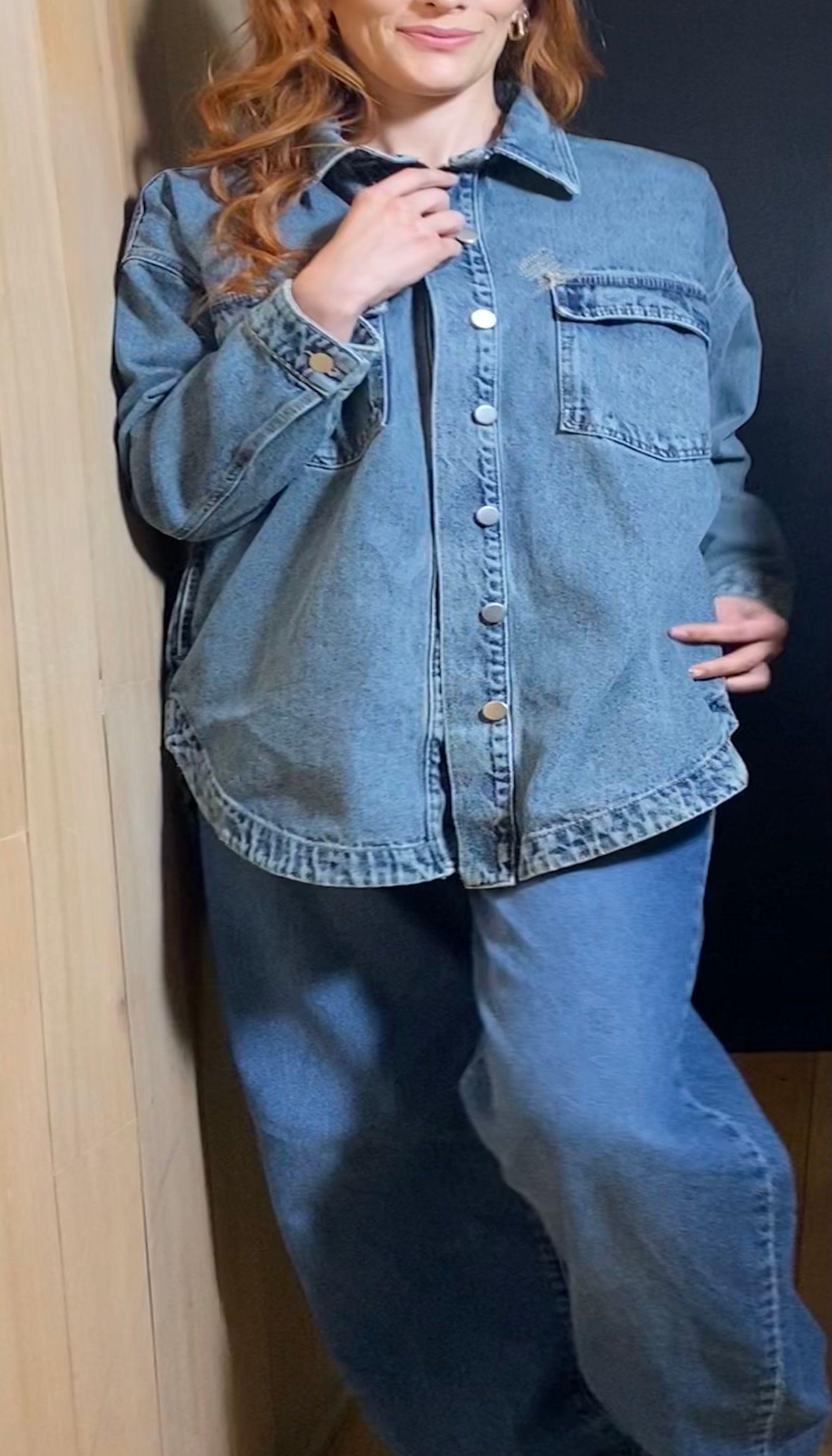 Sobrecamisa Denim oversize azul desgaste amarillo-1