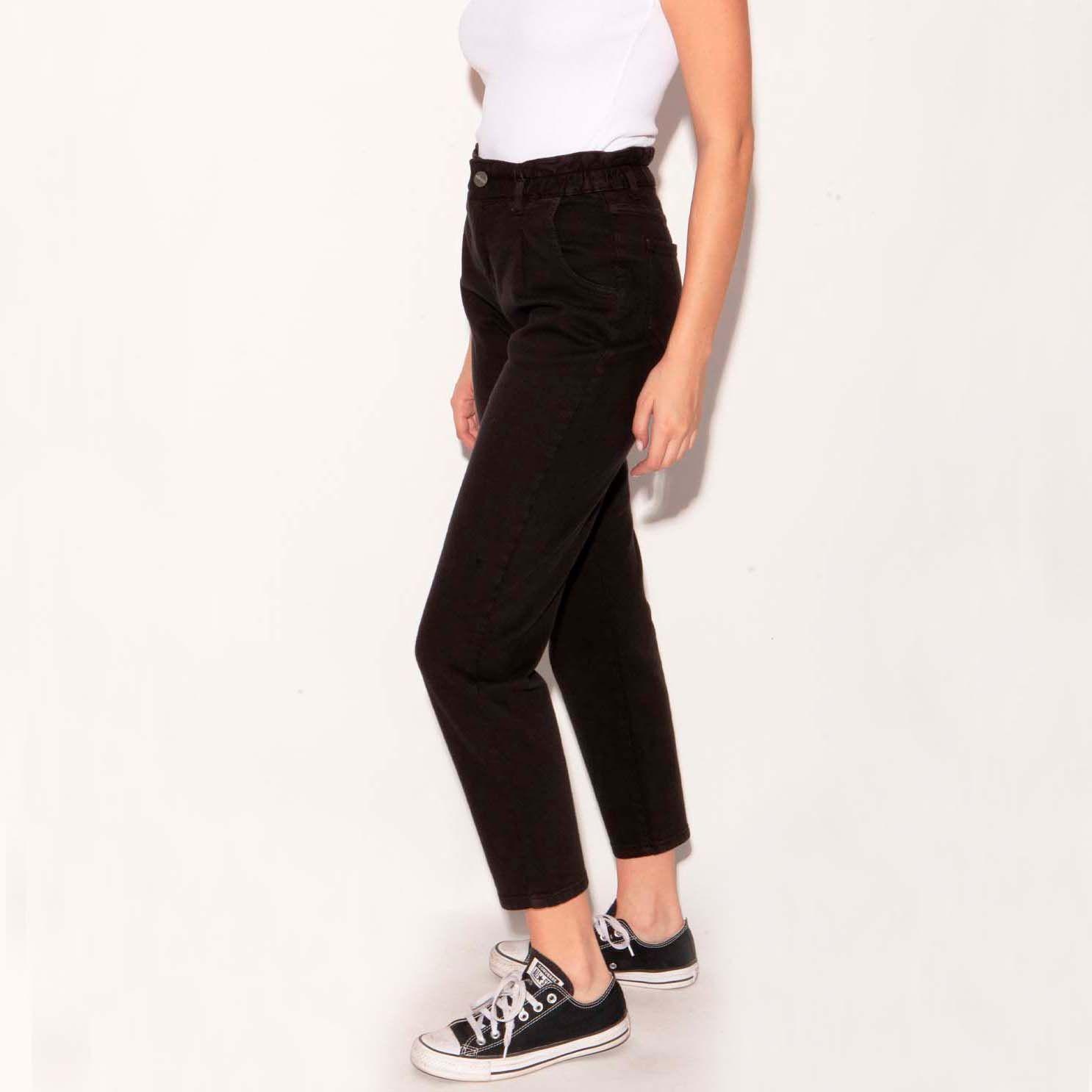 Jeans Paper Bag Negro-2