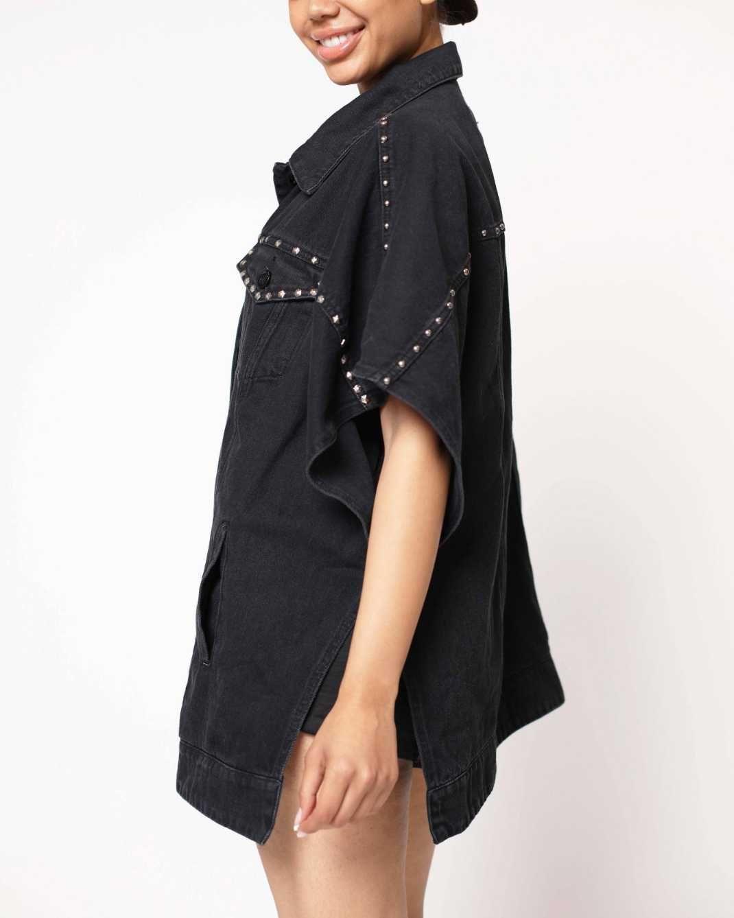 Chaqueta Capa con Tachas Plata-2