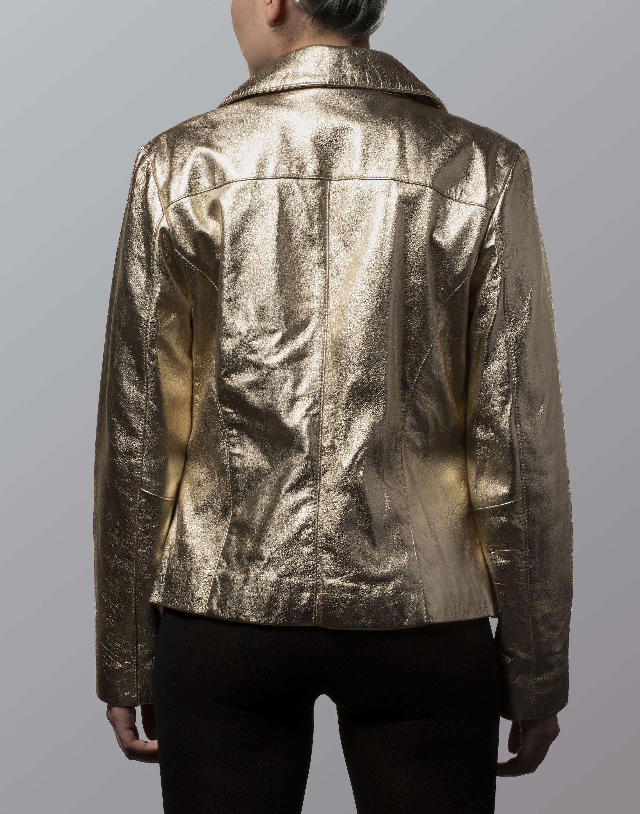 Bleazer dorado claro cuero-2