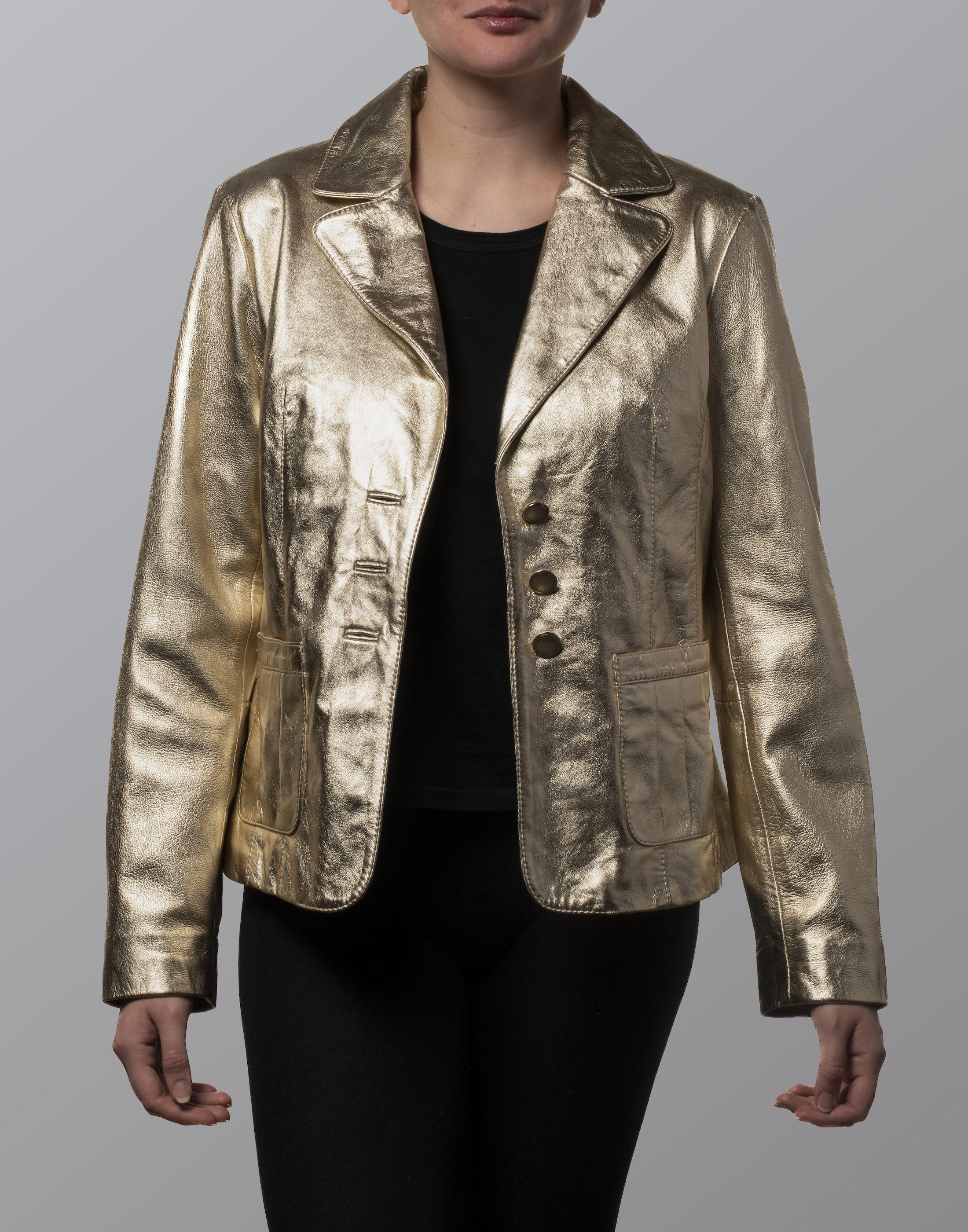 Bleazer dorado claro cuero-0