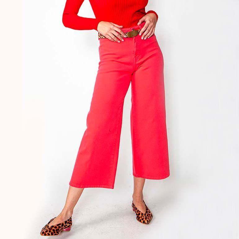 Jeans culotte fucsia-2