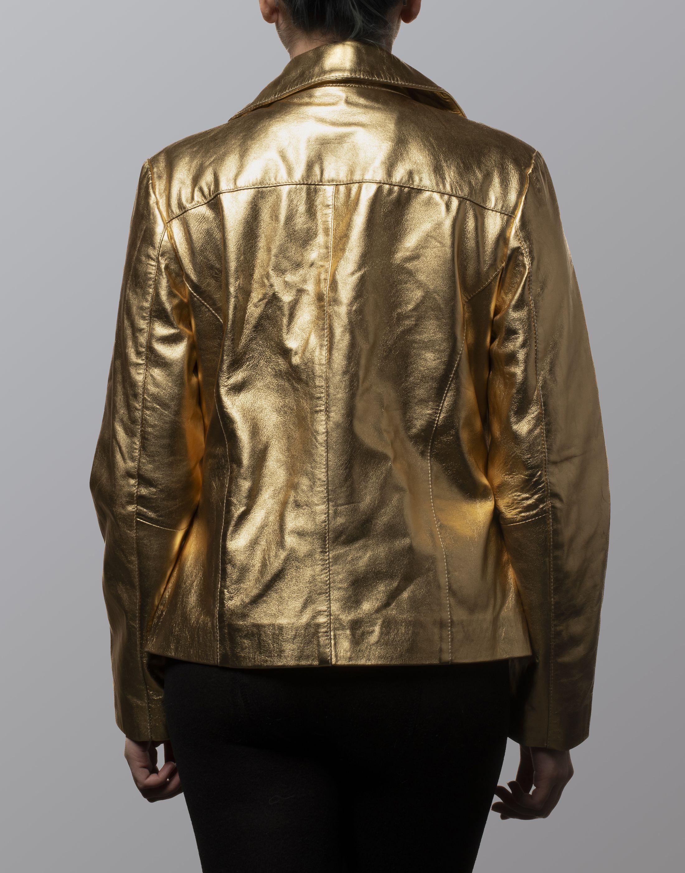 Bleazer dorado amarillo cuero-1