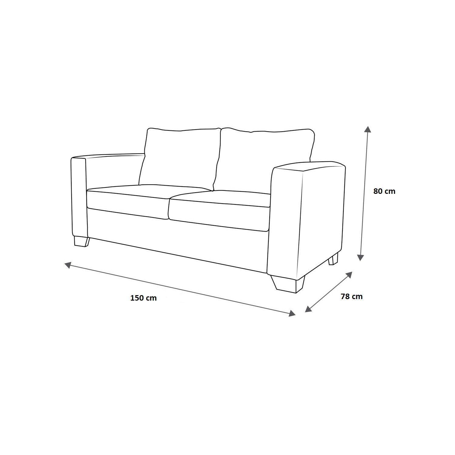Sofa Niza 2 Cuerpos Felpa Negro-1