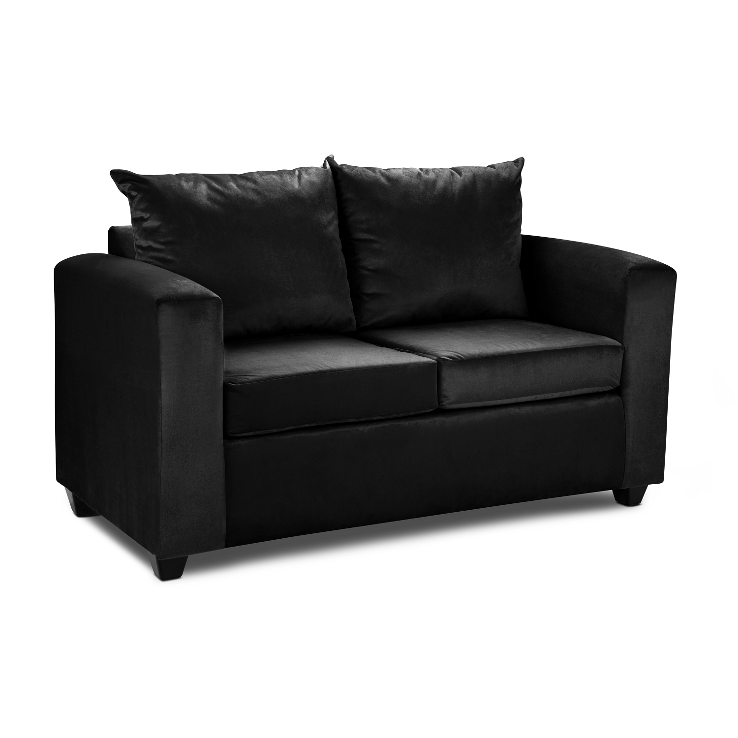 Sofa Niza 2 Cuerpos Felpa Negro-2