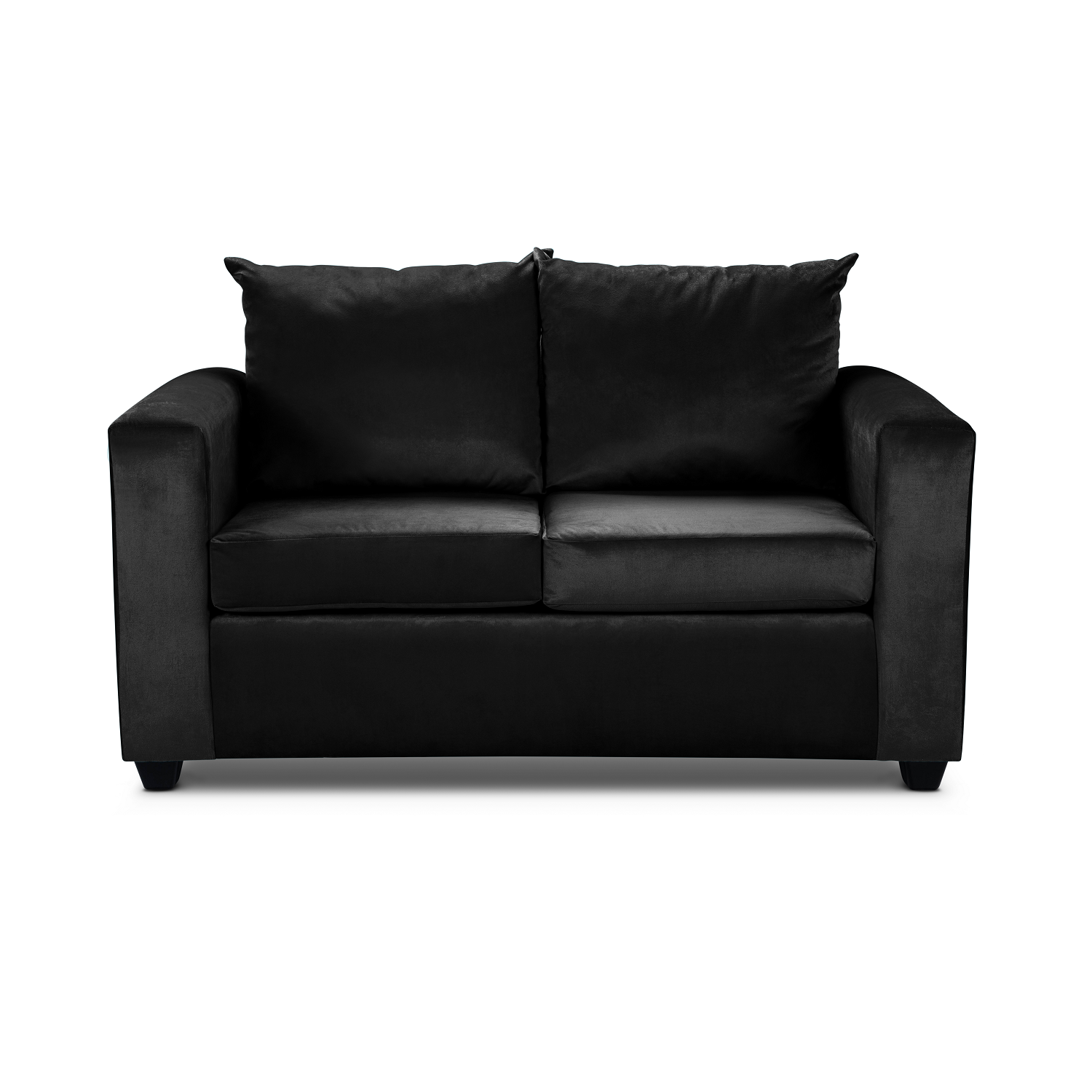 Sofa Niza 2 Cuerpos Felpa Negro-0